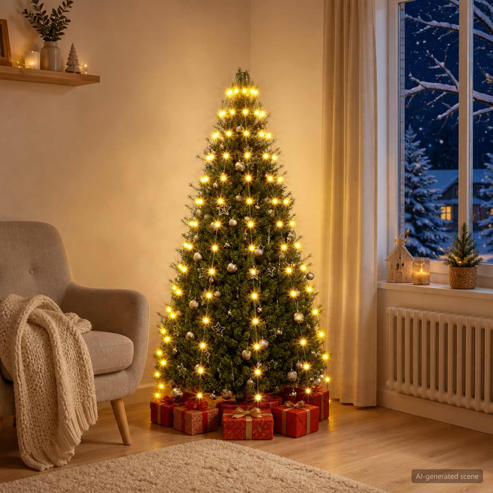 Ghirlande luminose per alberi di Natale Verde 150 cm PVC