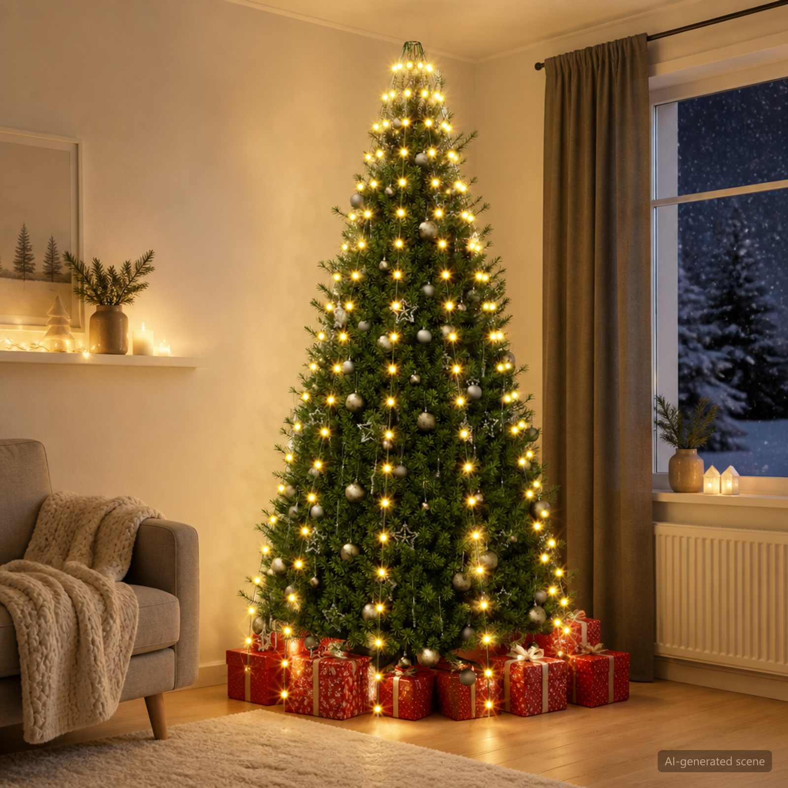 Ghirlande luminose per alberi di Natale Verde 210 cm PVC