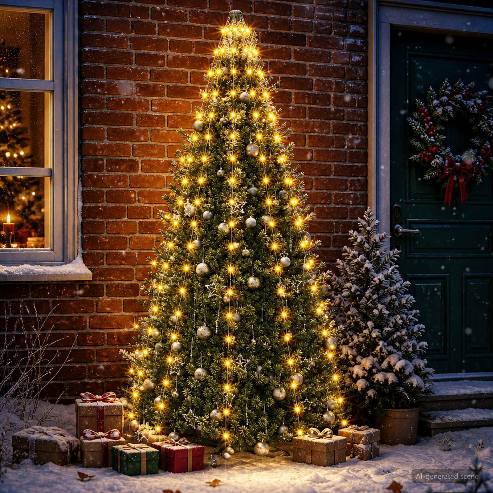 Ghirlande luminose per alberi di Natale Verde 210 cm PVC
