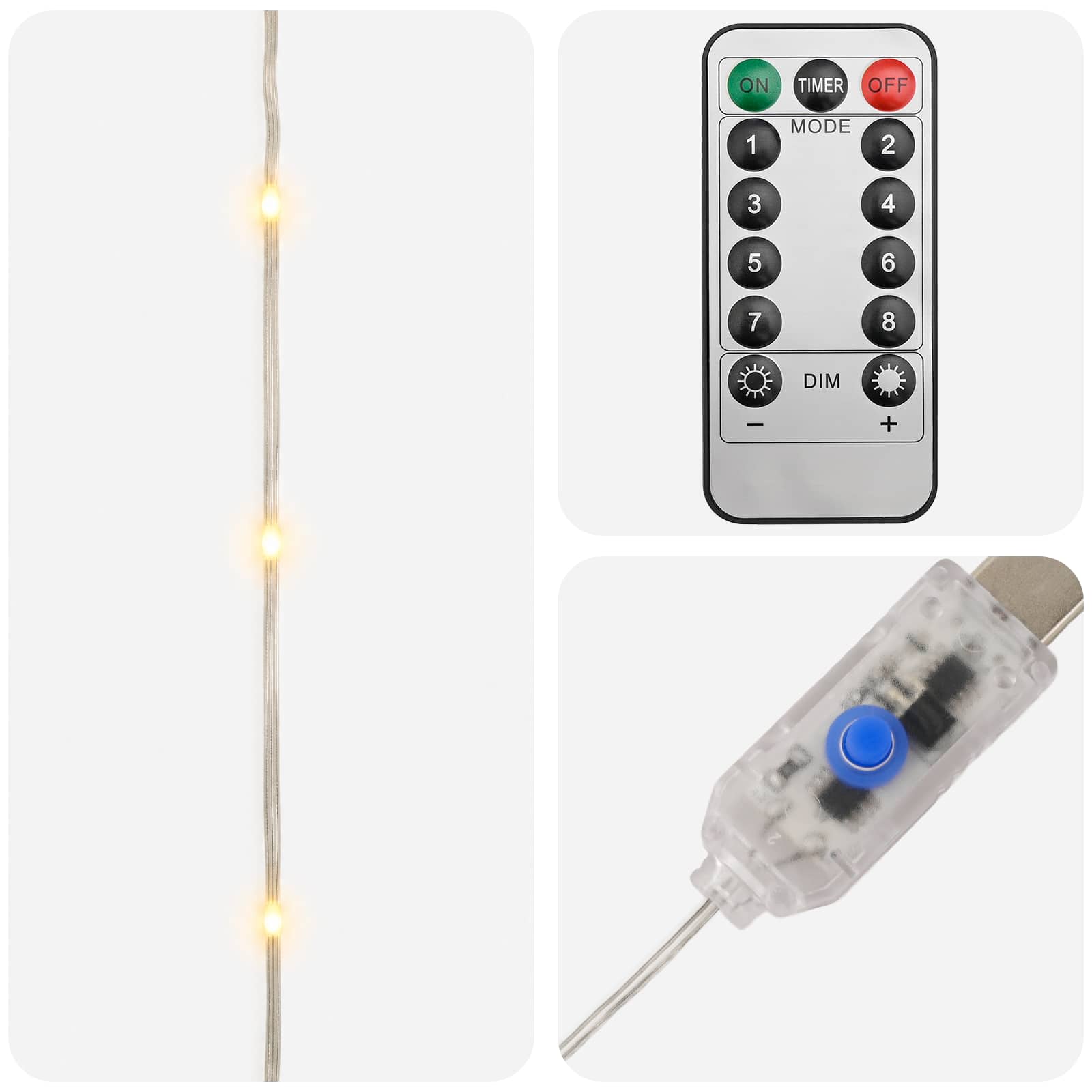 Luci a corda Trasparente 30 m PVC 300 LED