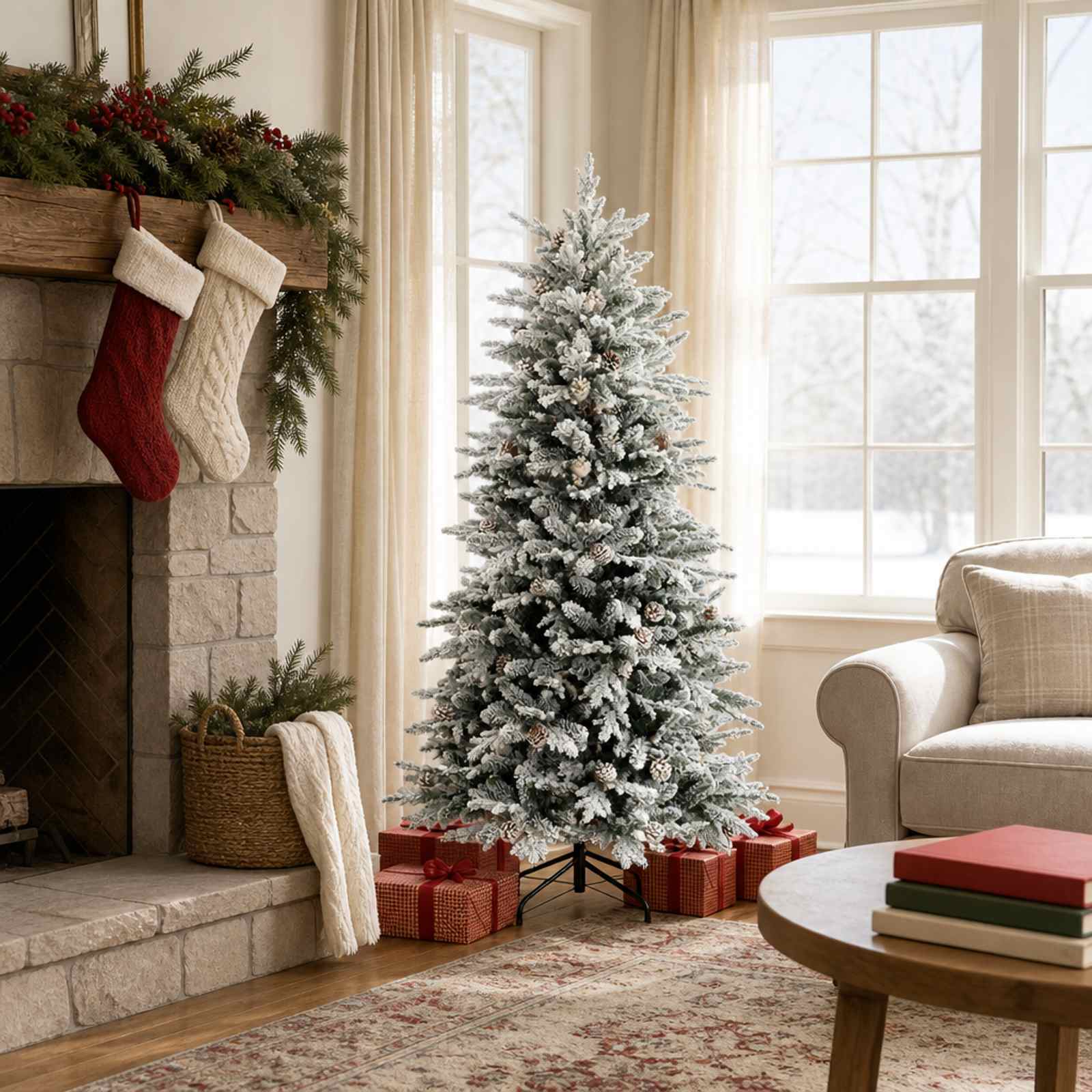Albero di Natale Artificiale con Rami Pieghevoli 120 cm