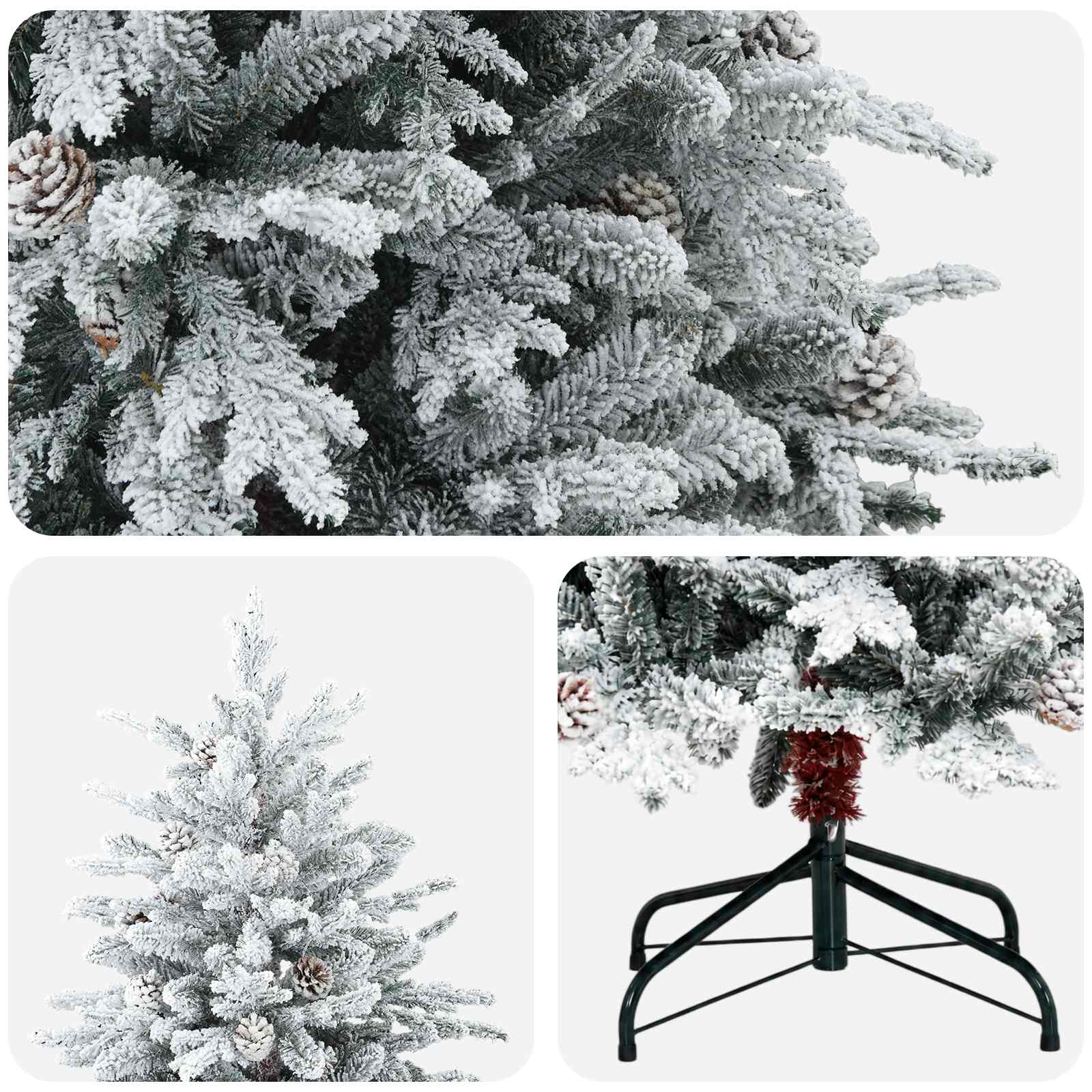 Albero di Natale Artificiale con Rami Pieghevoli 240 cm acciaio