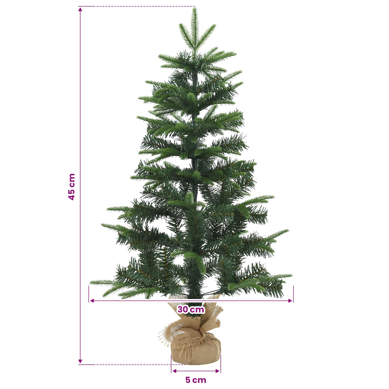 Albero di Natale Mini 45 cm PVC e PE Verde