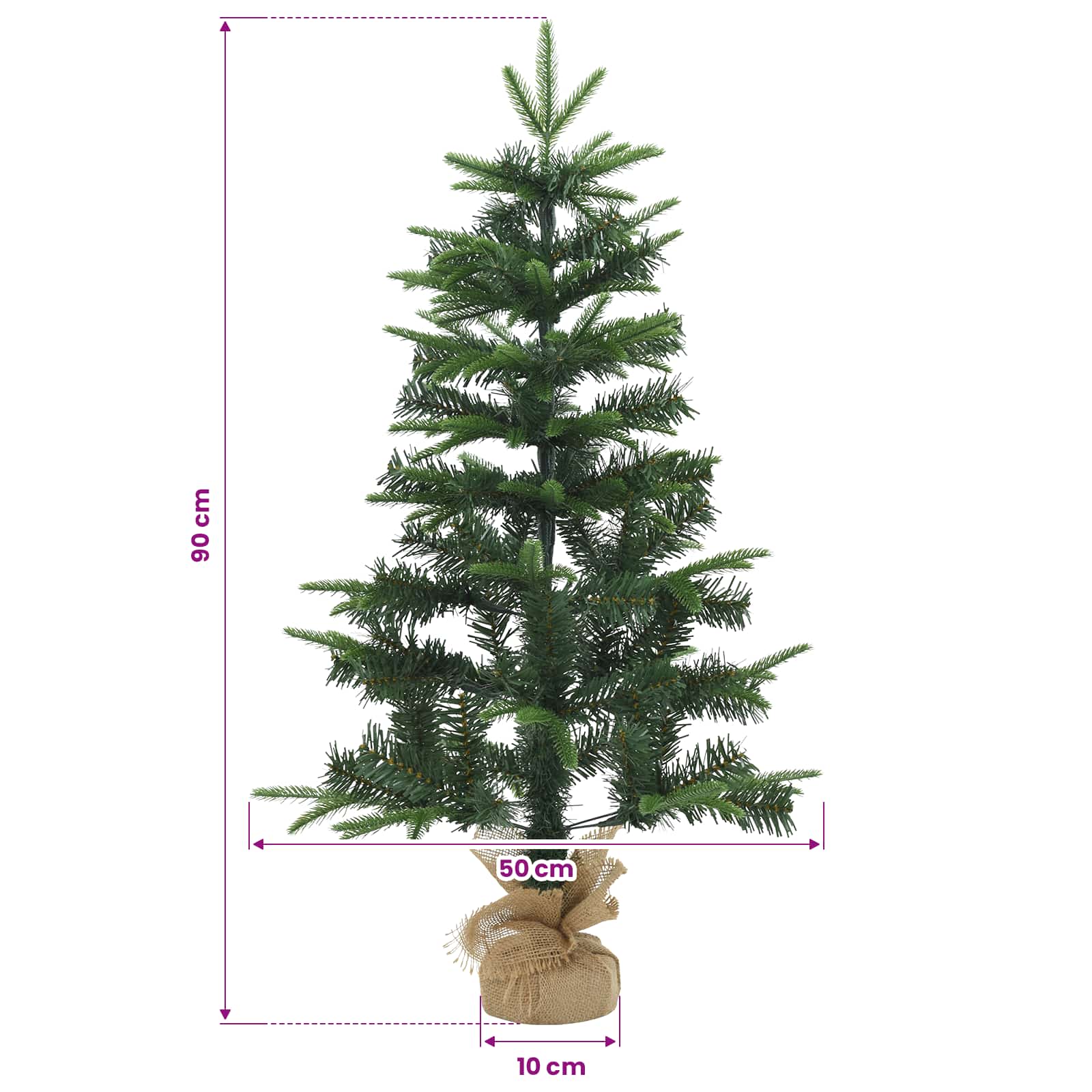 Albero di Natale Mini 90 cm PVC e PE Verde