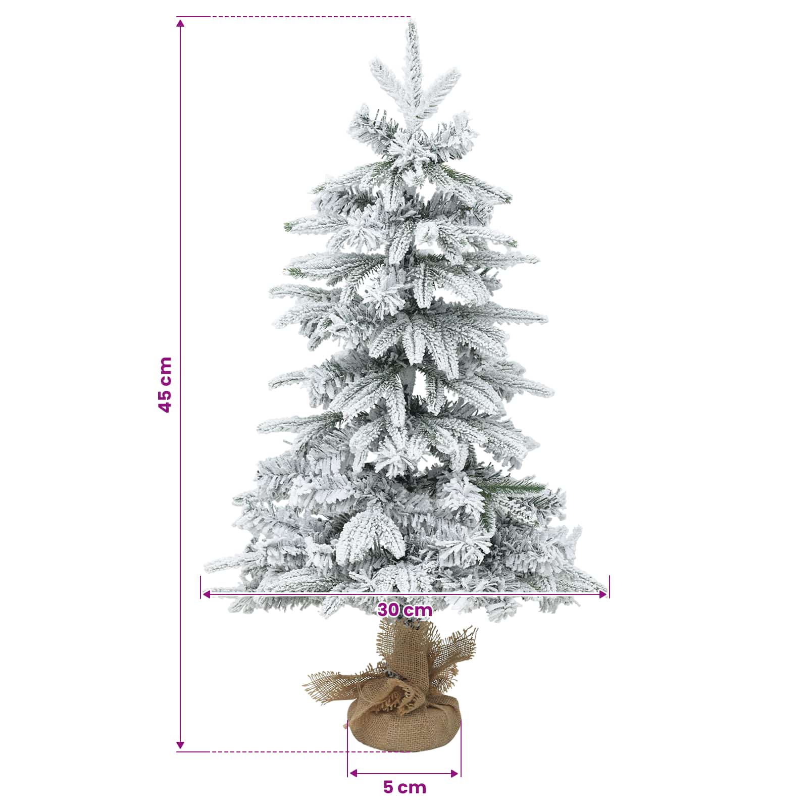 Albero di Natale Mini 45 cm PVC e PE Verde e Bianco