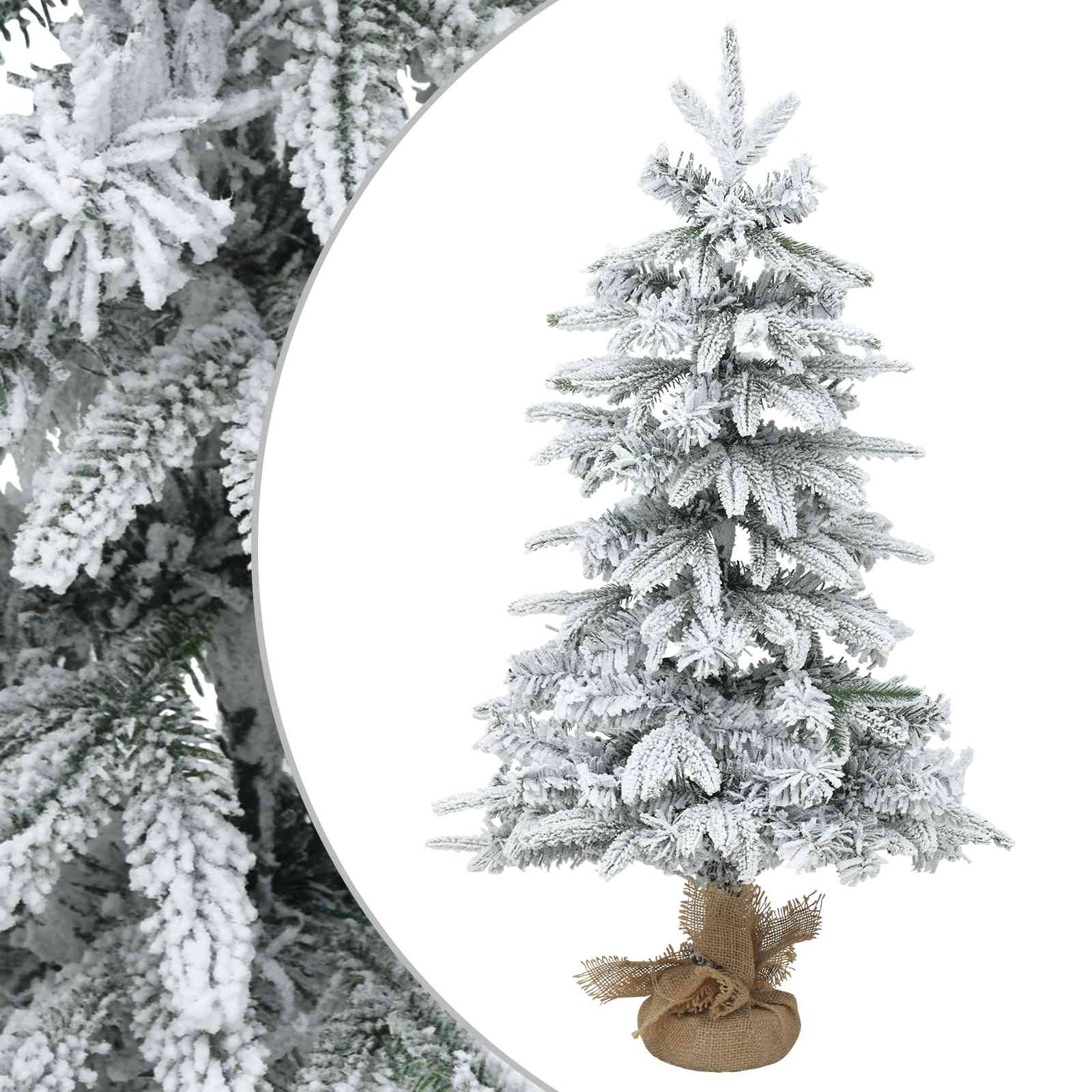 Albero di Natale Mini 60 cm PVC e PE Verde e Bianco