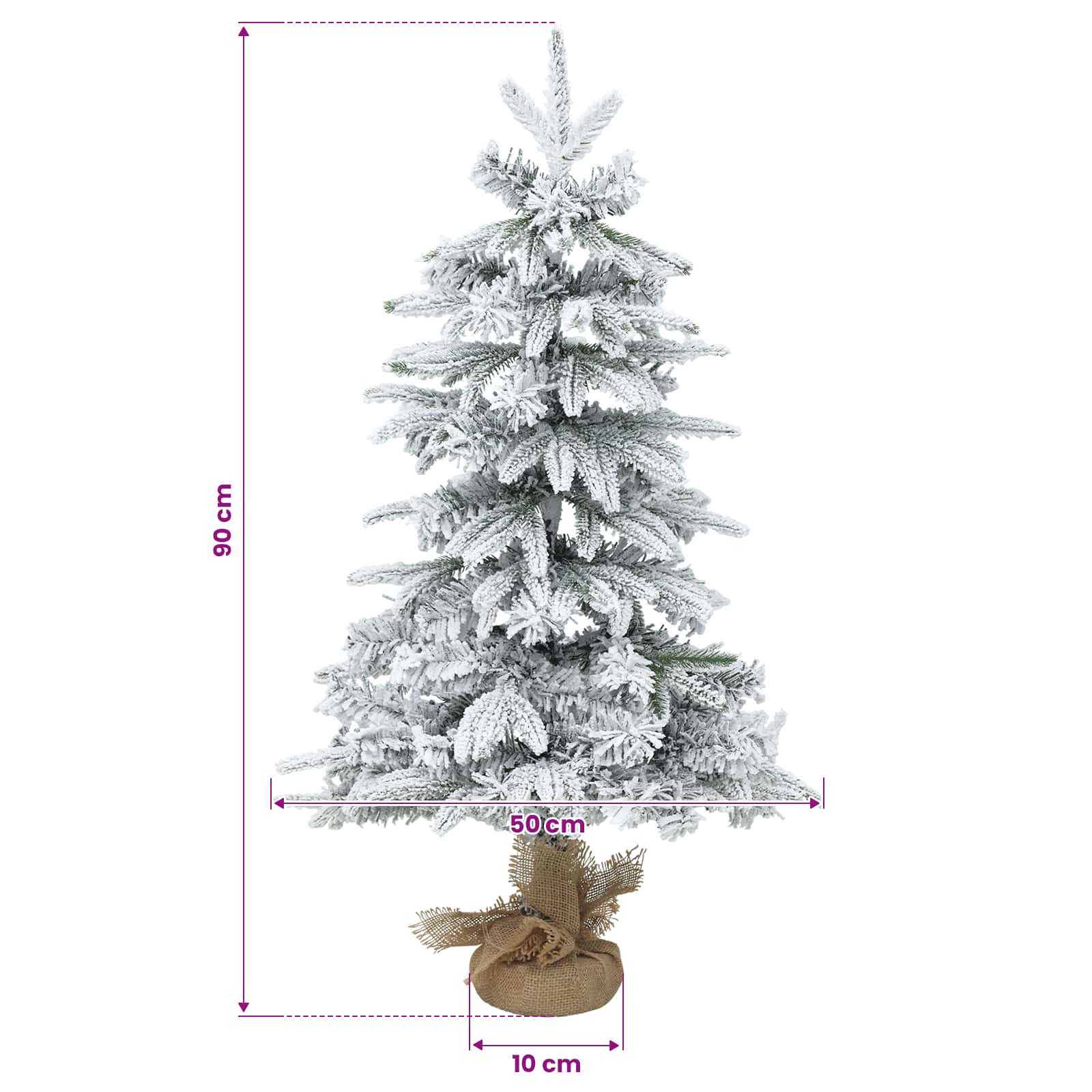 Albero di Natale Mini 90 cm PVC e PE Verde e Bianco