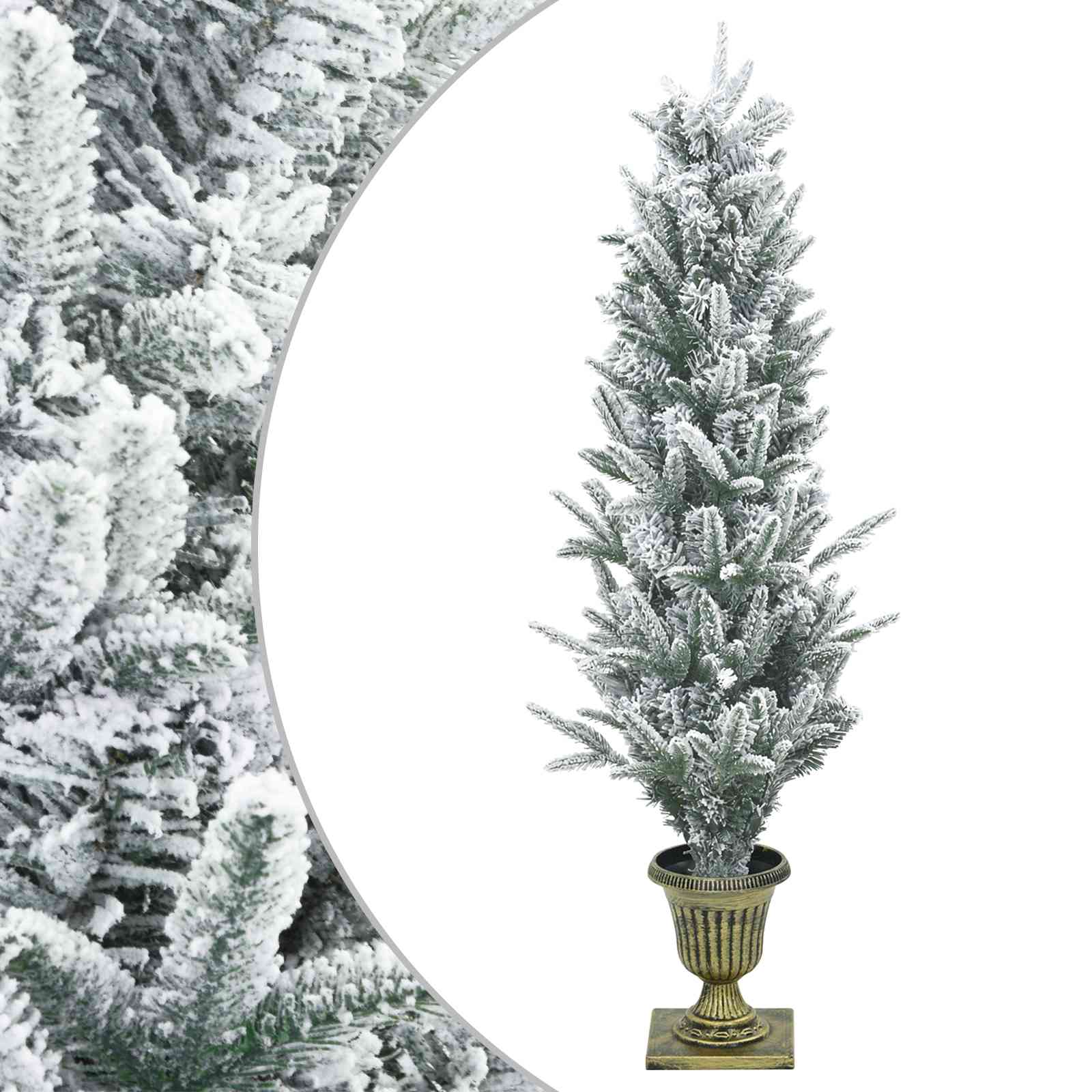 Albero di Natale Mini 120 cm PVC e PE Verde e Bianco