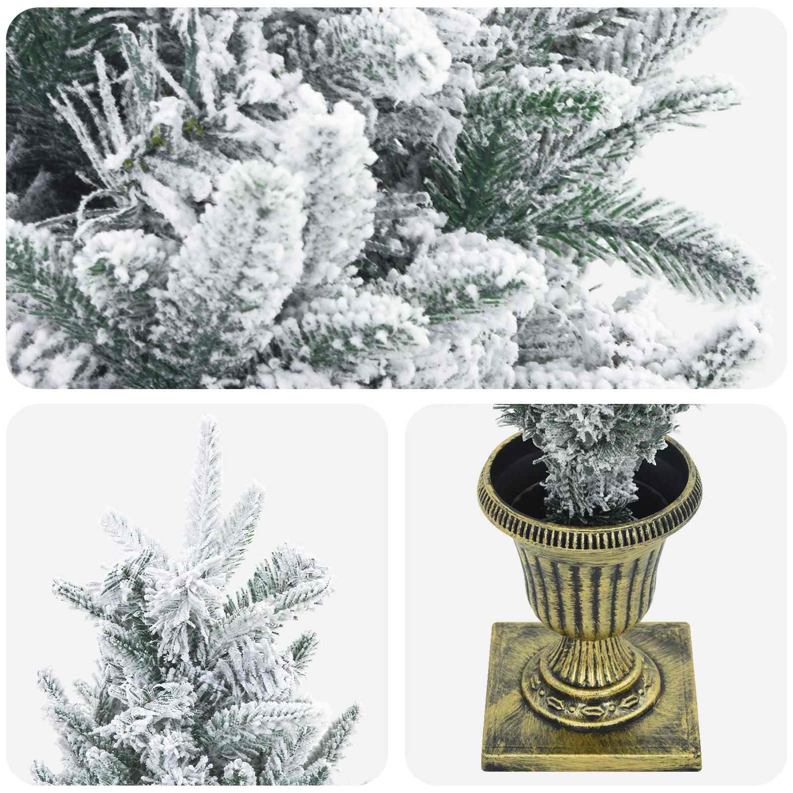 Albero di Natale Mini 120 cm PVC e PE Verde e Bianco