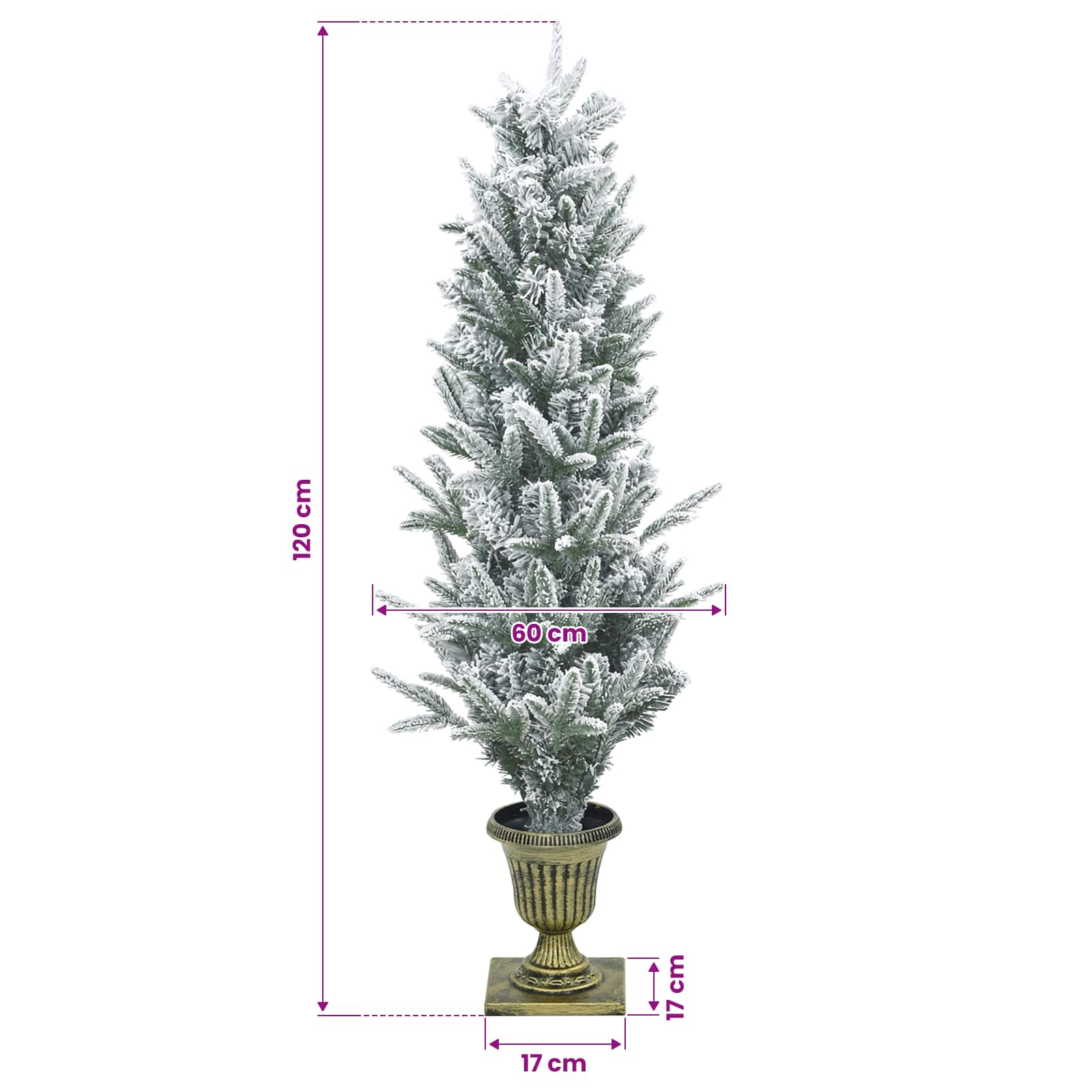 Albero di Natale Mini 120 cm PVC e PE Verde e Bianco