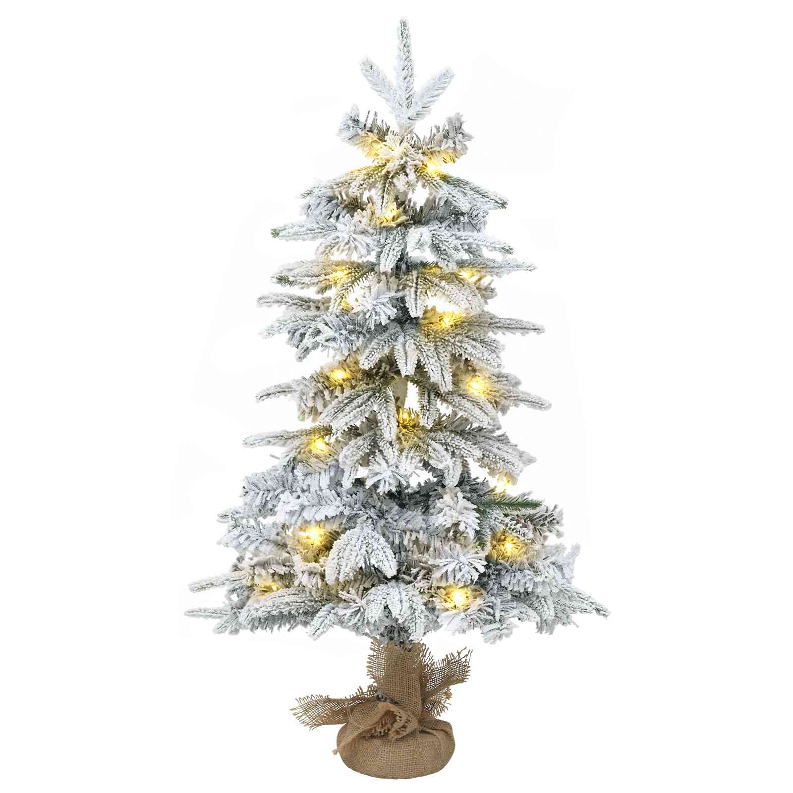 Albero di Natale Mini 45 cm 25 LED Bianco caldo PVC e PE