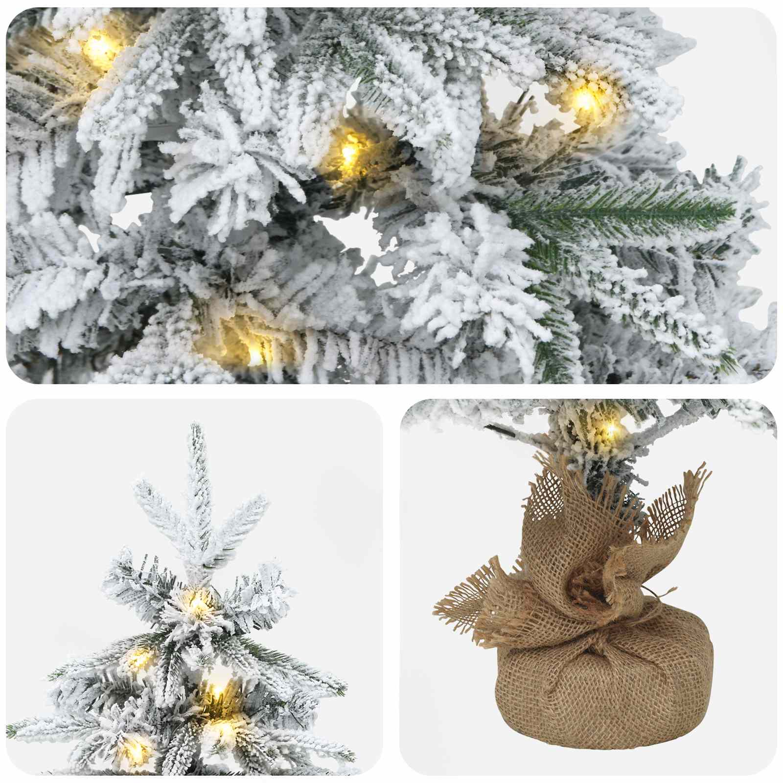 Albero di Natale Mini 45 cm 25 LED Bianco caldo PVC e PE