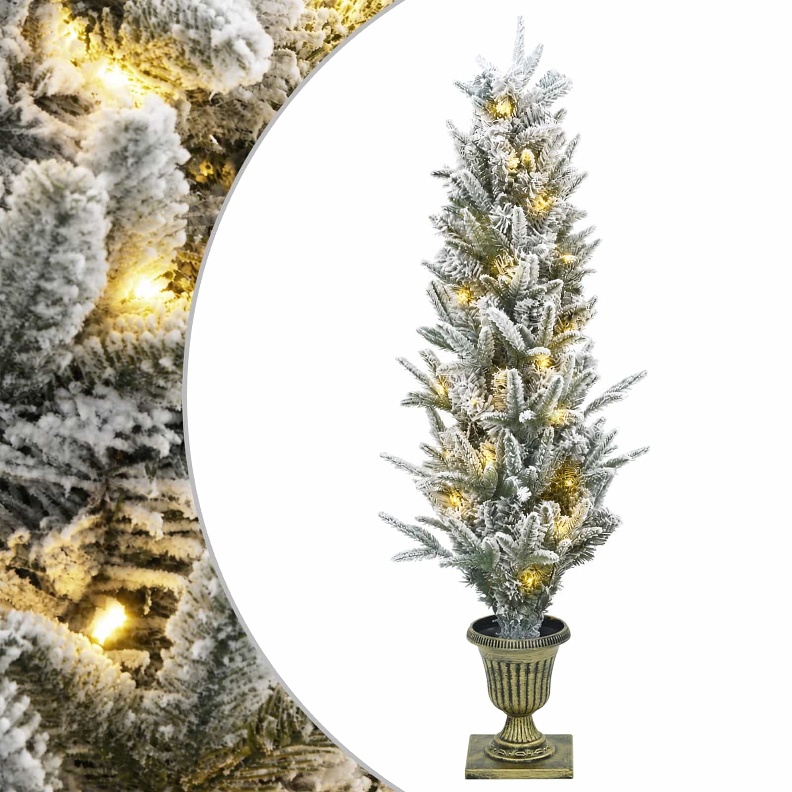 Albero di Natale Mini 120 cm 100 LED Bianco caldo PVC e PE