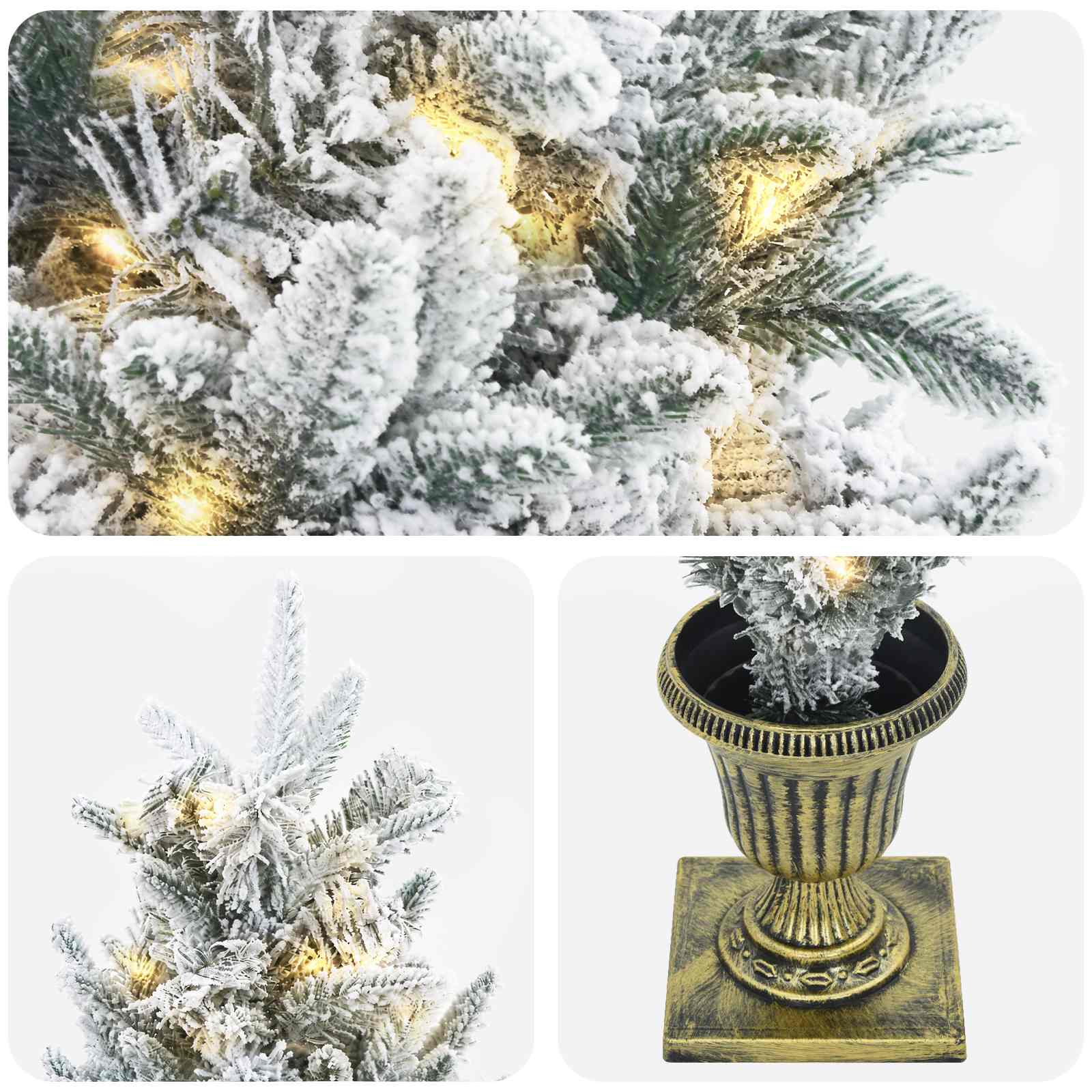 Albero di Natale Mini 120 cm 100 LED Bianco caldo PVC e PE