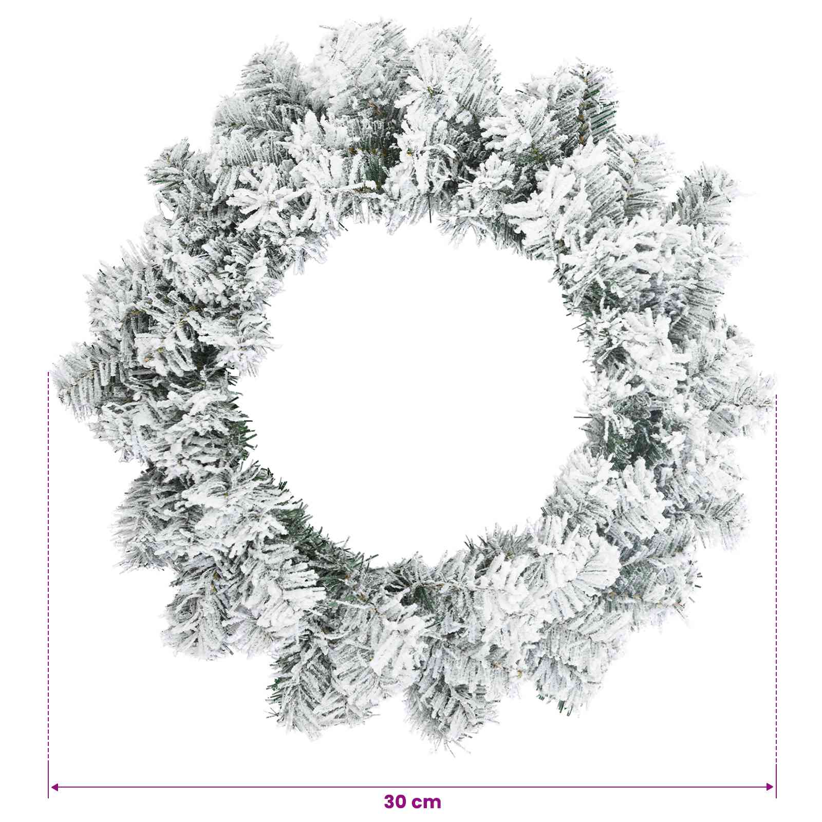 Ghirlanda di Natale Bianco Ø 30 cm PVC