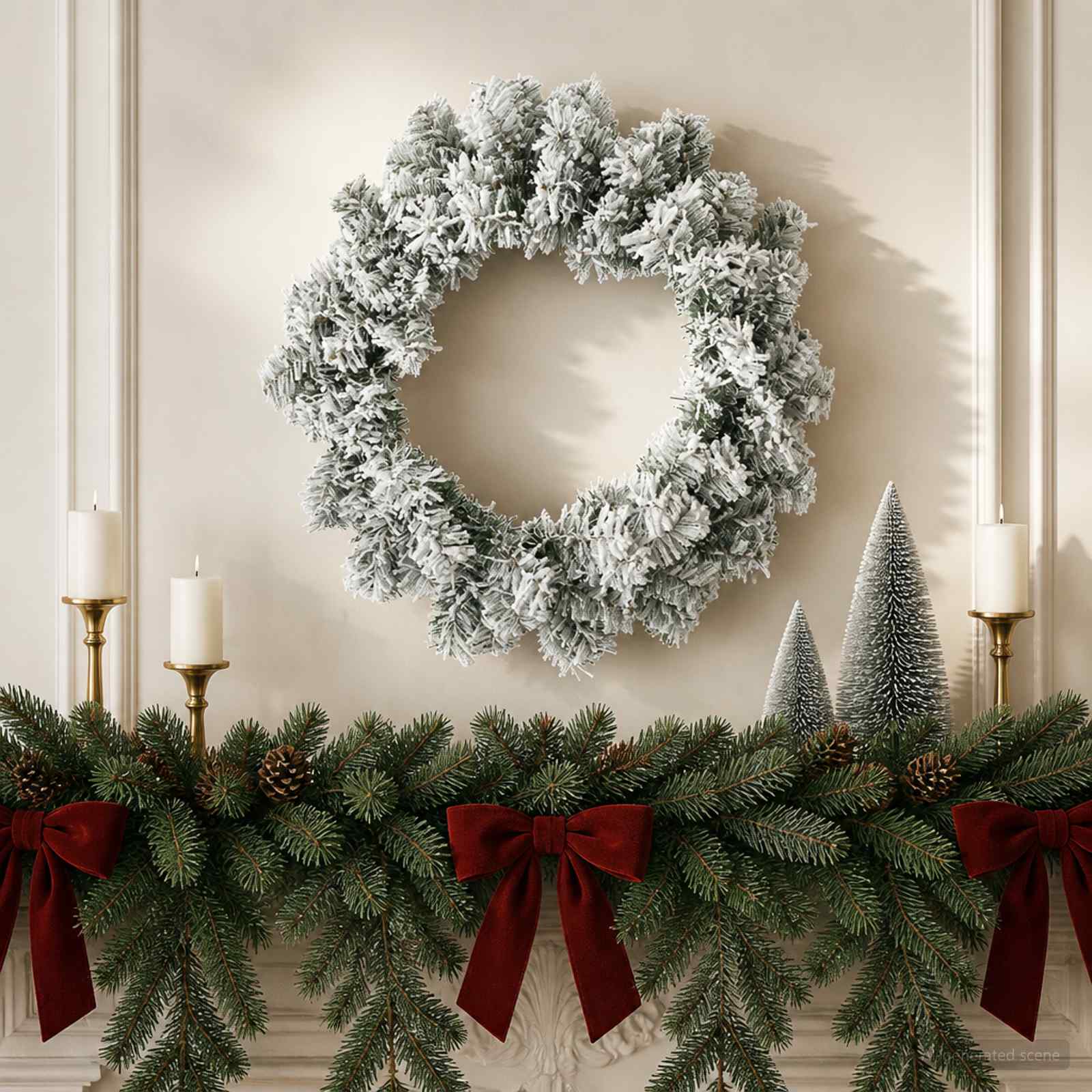 Ghirlanda di Natale Bianco Ø 50 cm PVC