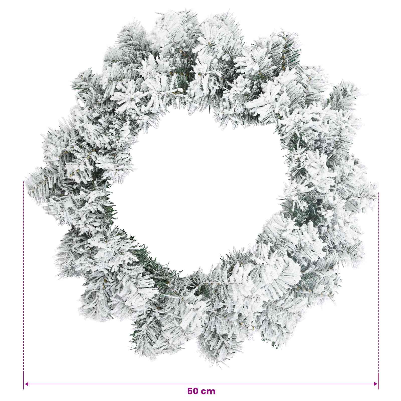 Ghirlanda di Natale Bianco Ø 50 cm PVC