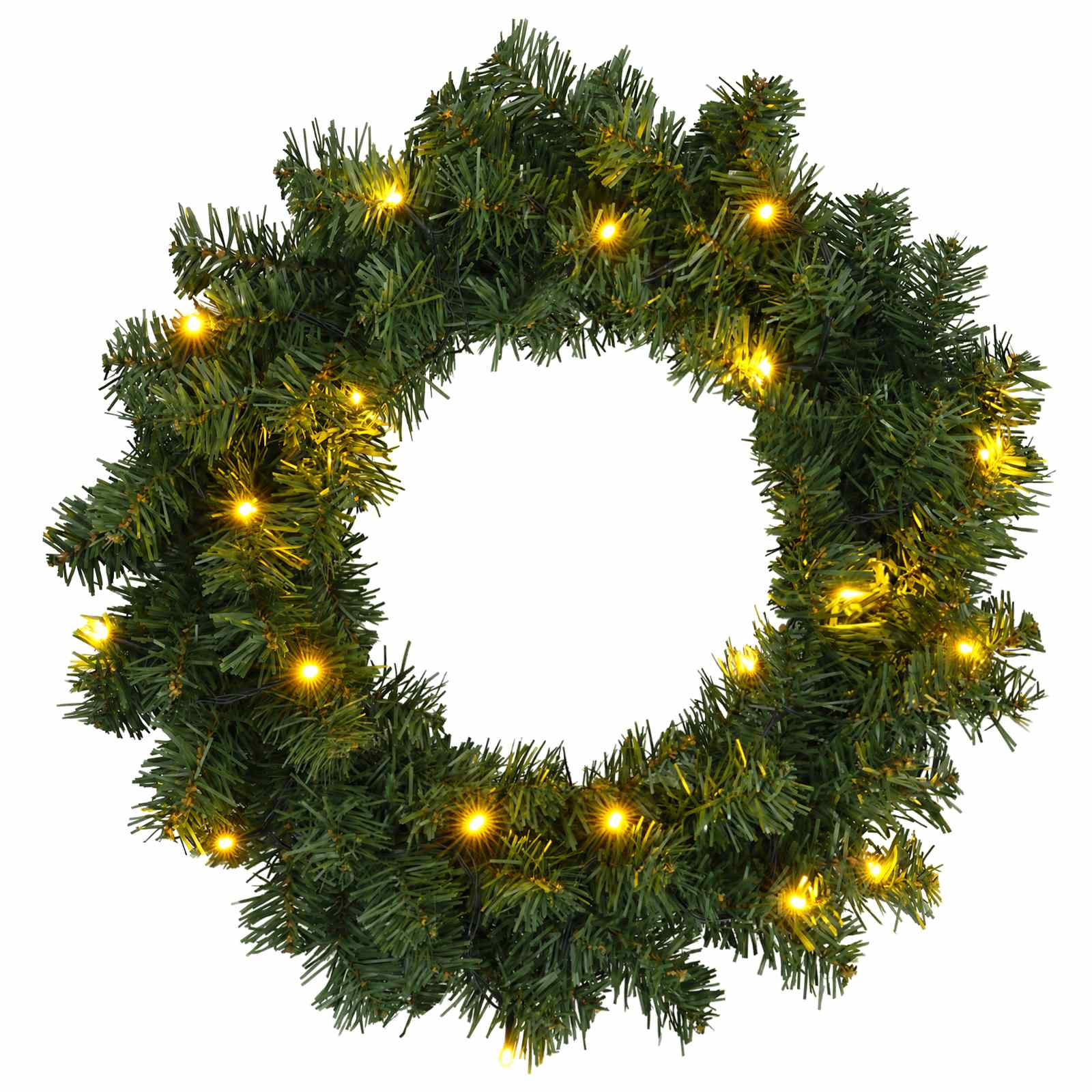 Ghirlanda di Natale Verde Ø 30 cm PVC 25 LED