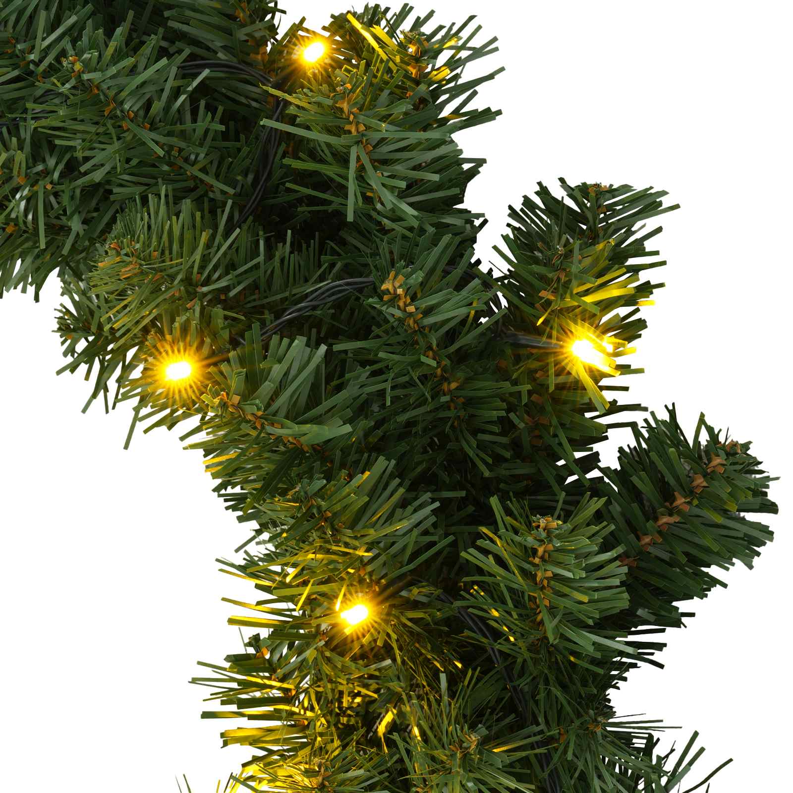 Ghirlanda di Natale Verde Ø 30 cm PVC 25 LED
