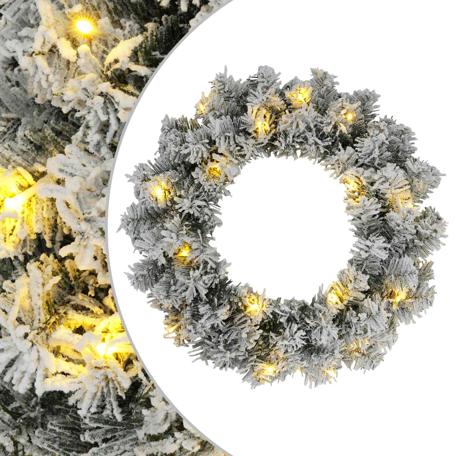 Ghirlanda di Natale Bianco Ø 30 cm PVC 25 LED