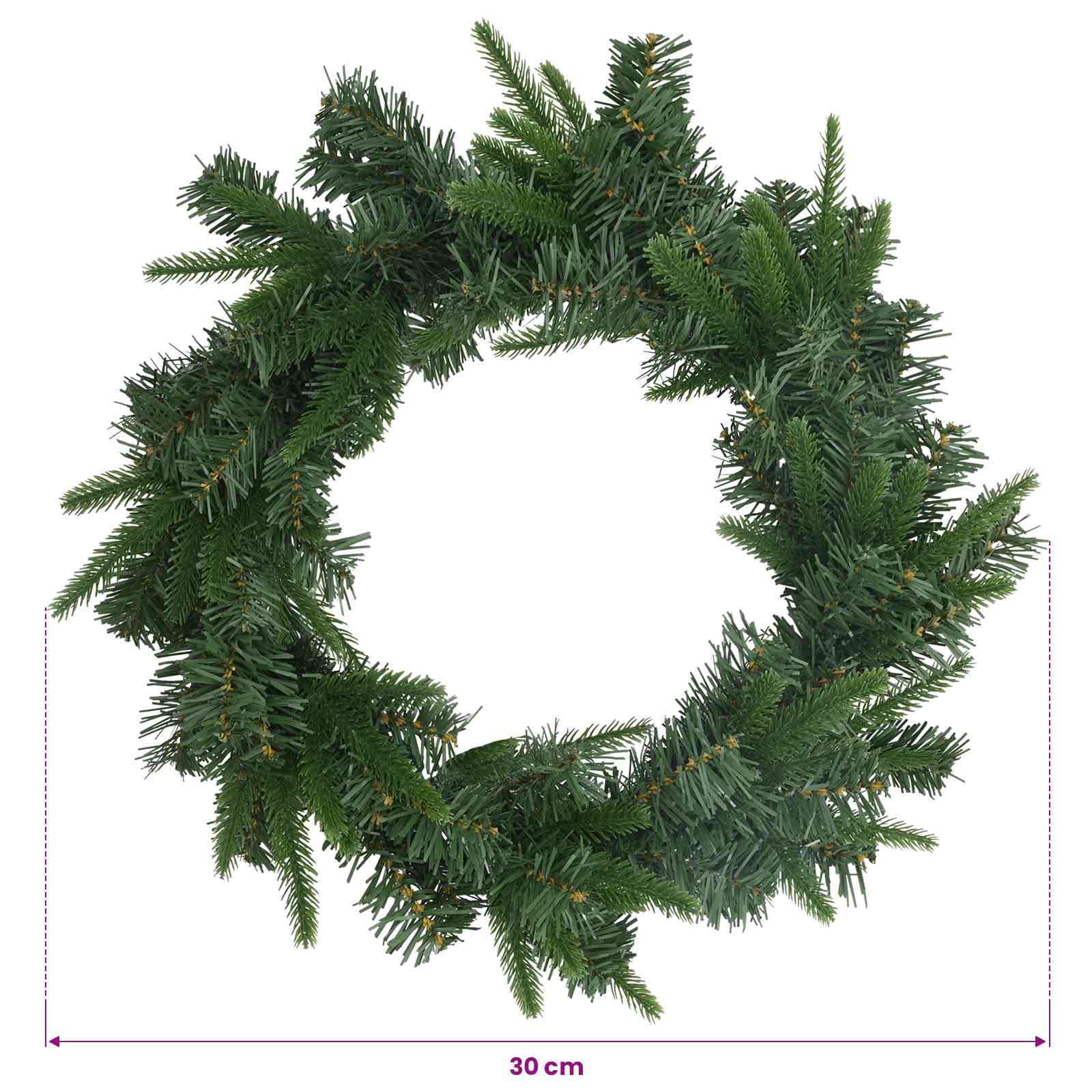 Ghirlanda di Natale Verde Ø 30 cm PVC e PE
