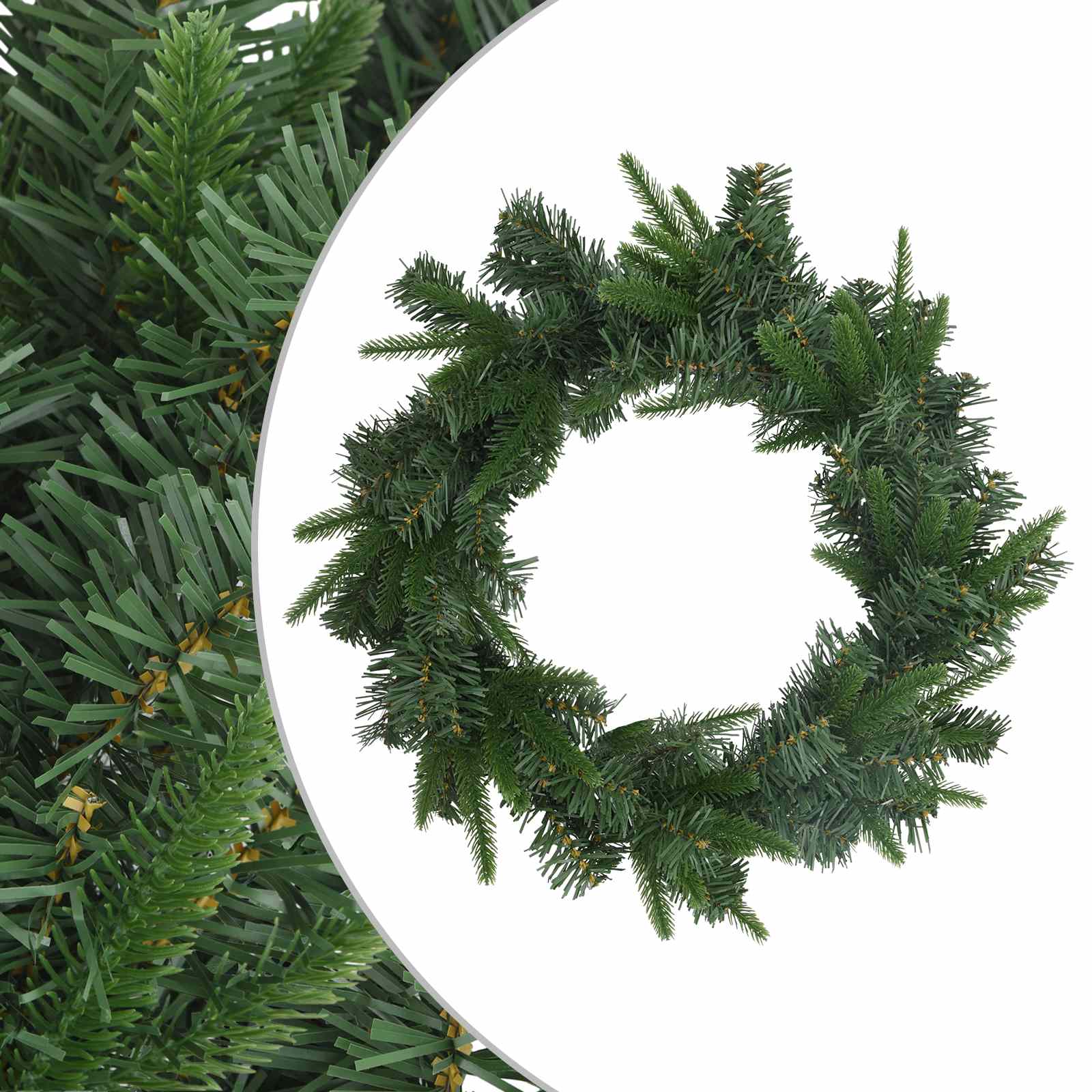Ghirlanda di Natale Verde Ø 50 cm PVC e PE