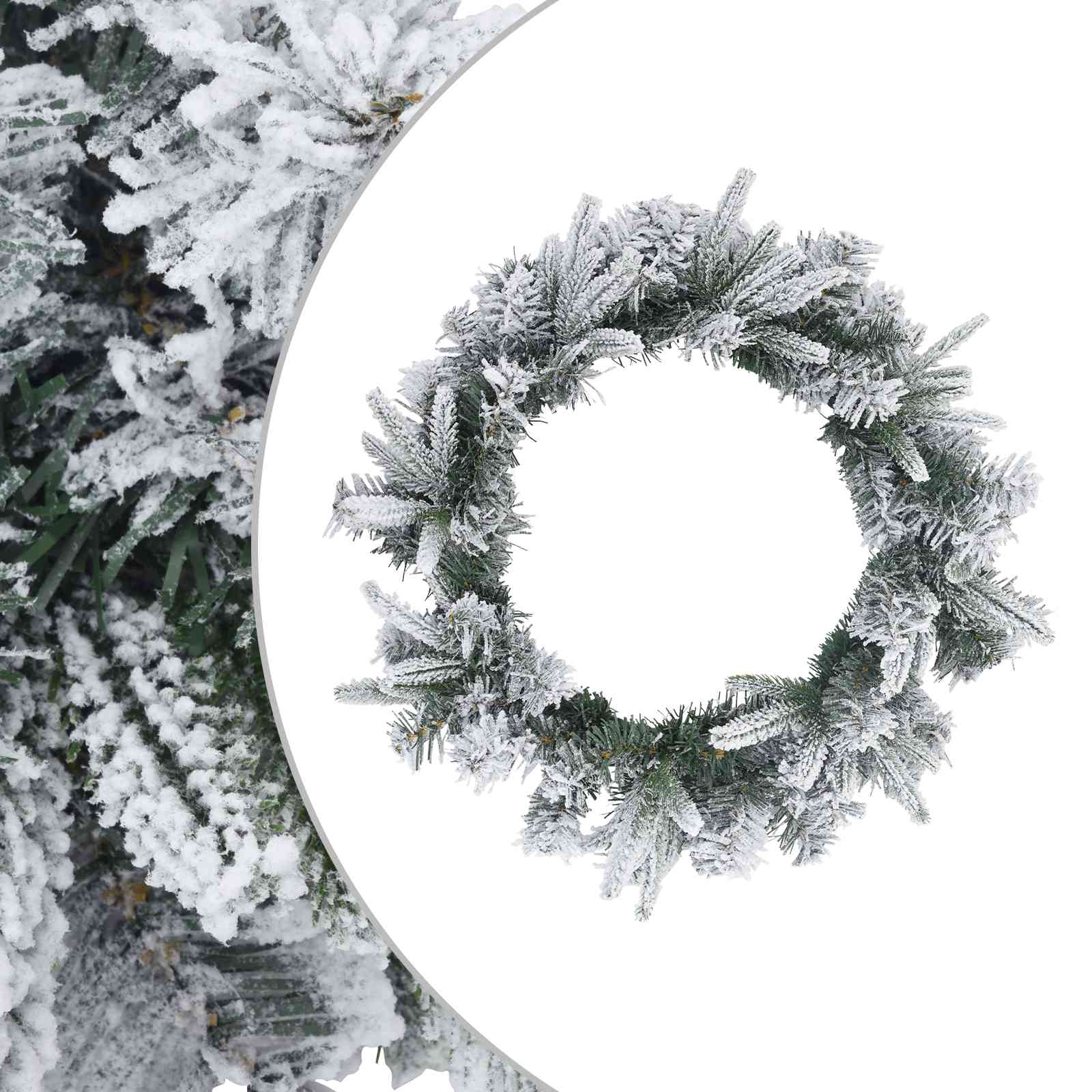 Ghirlanda di Natale Bianco Ø 30 cm PVC e PE