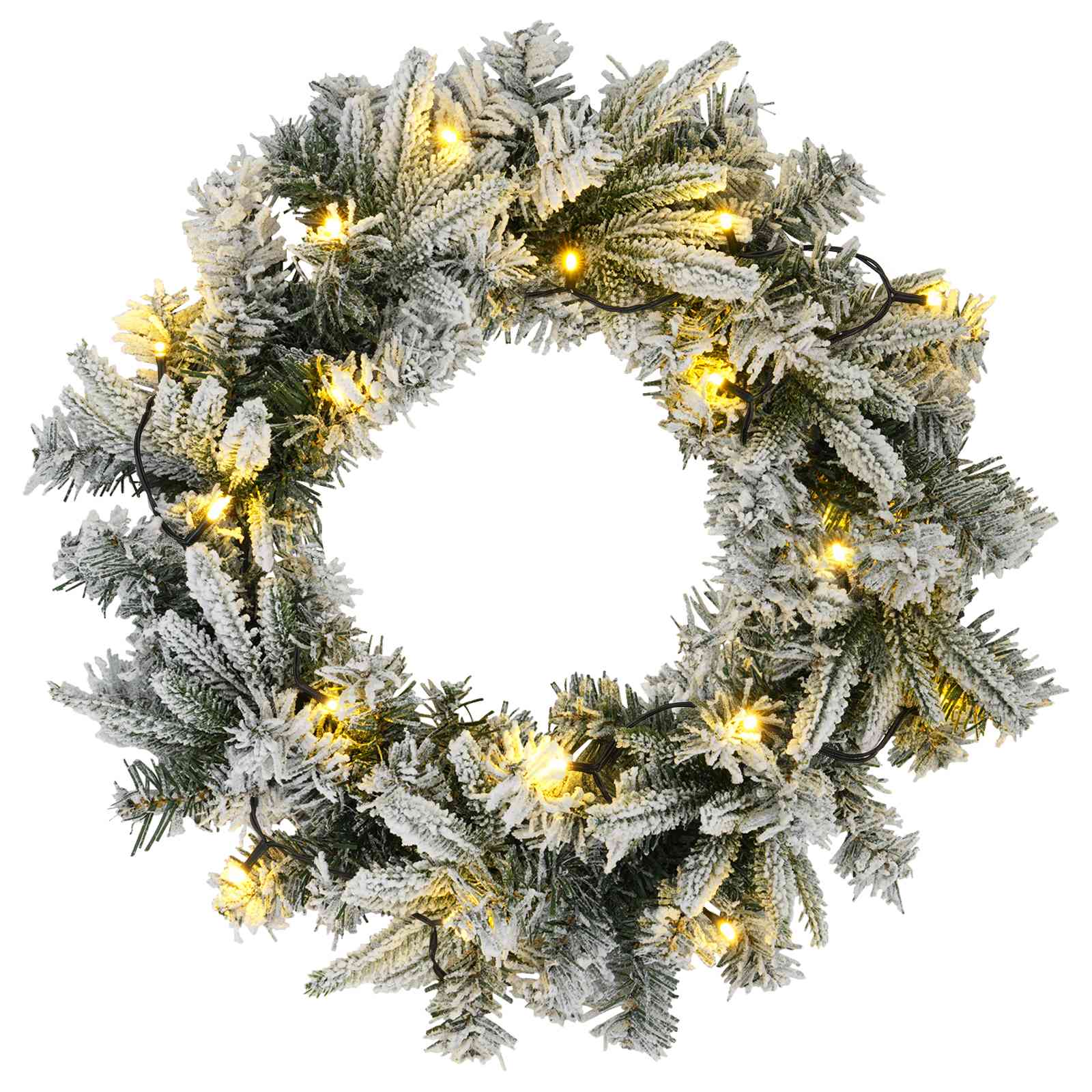 Ghirlanda di Natale Bianco Ø 30 cm PVC e PE 25 LED