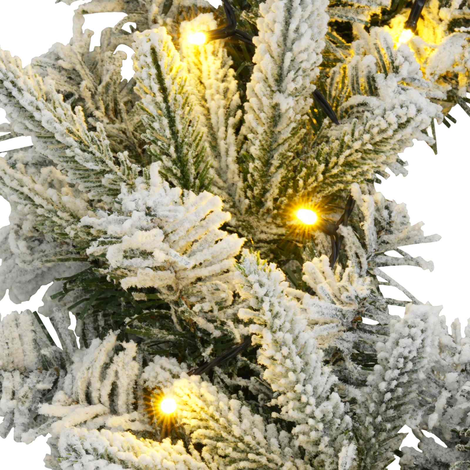 Ghirlanda di Natale Bianco Ø 30 cm PVC e PE 25 LED