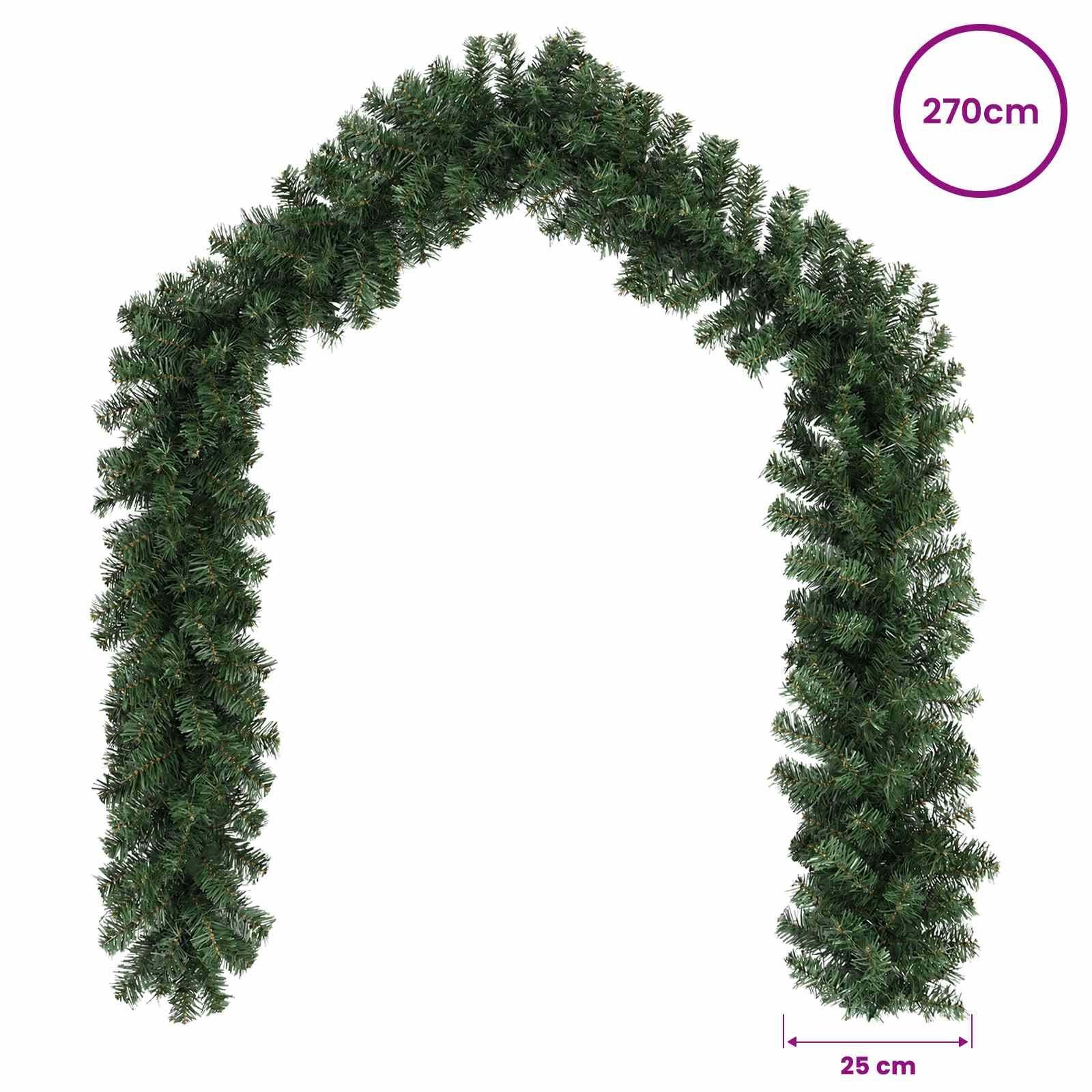 Ghirlanda di Natale Verde 270 cm PVC