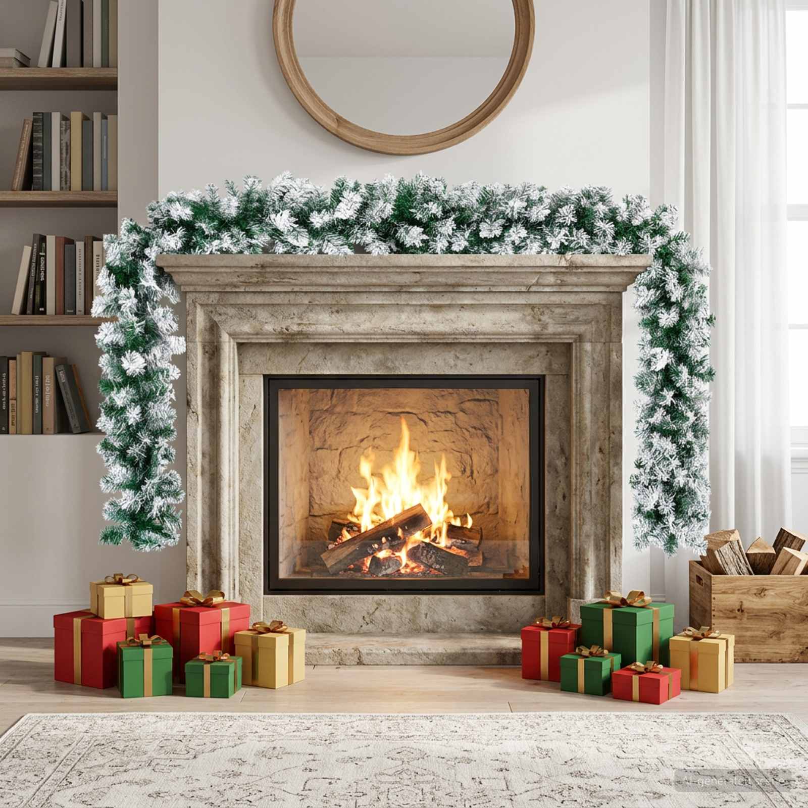 Ghirlanda di Natale Bianco 270 cm PVC
