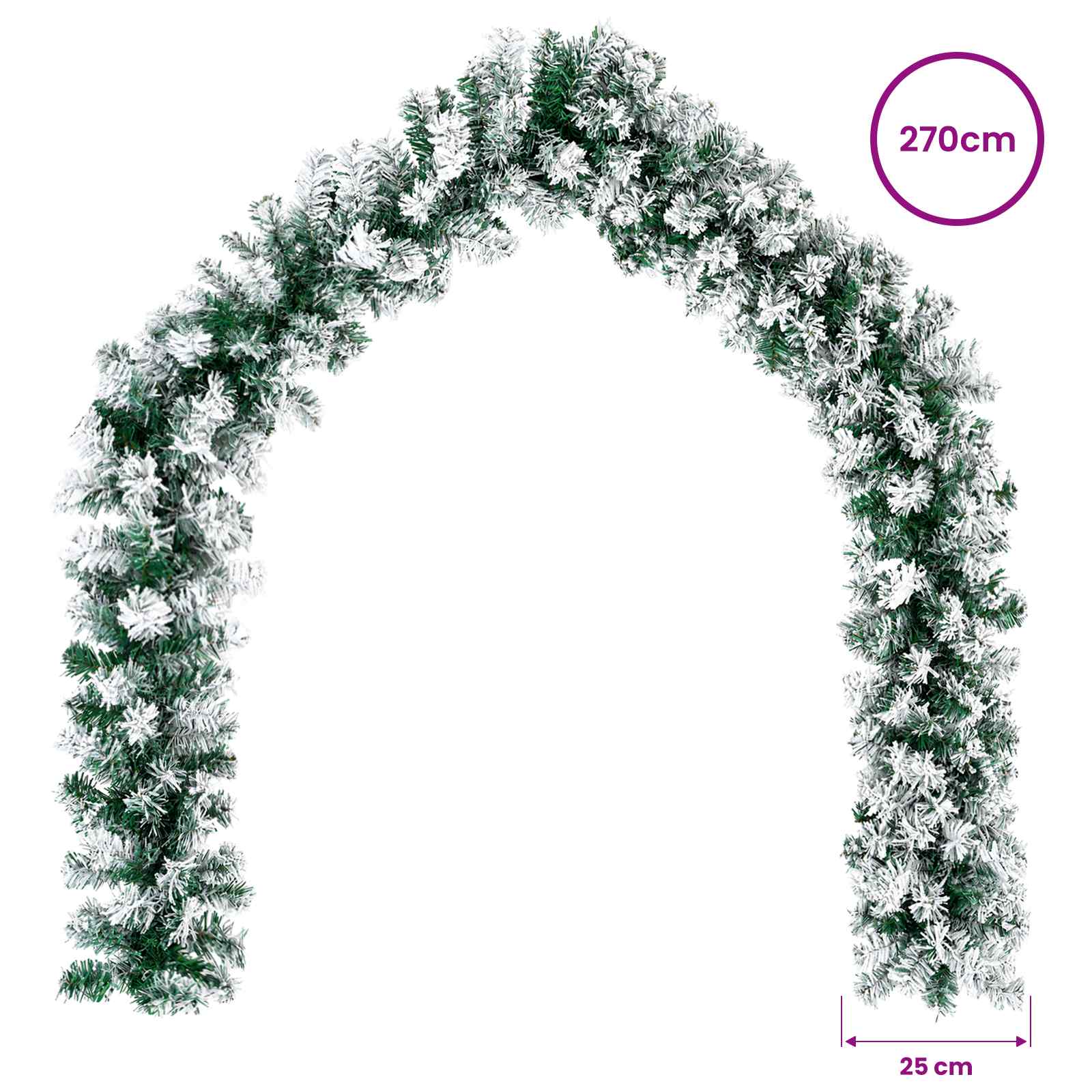 Ghirlanda di Natale Bianco 270 cm PVC