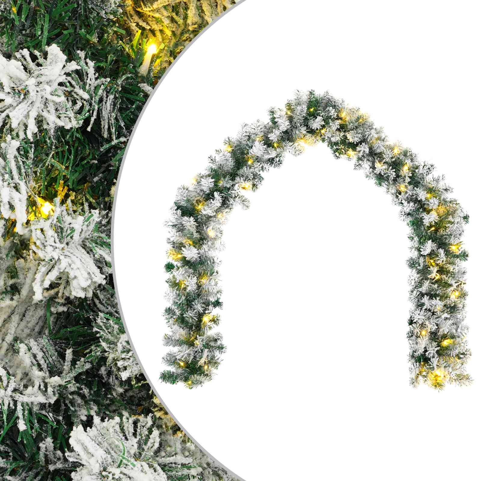 Ghirlanda di Natale Bianco 270 cm PVC 50 LED