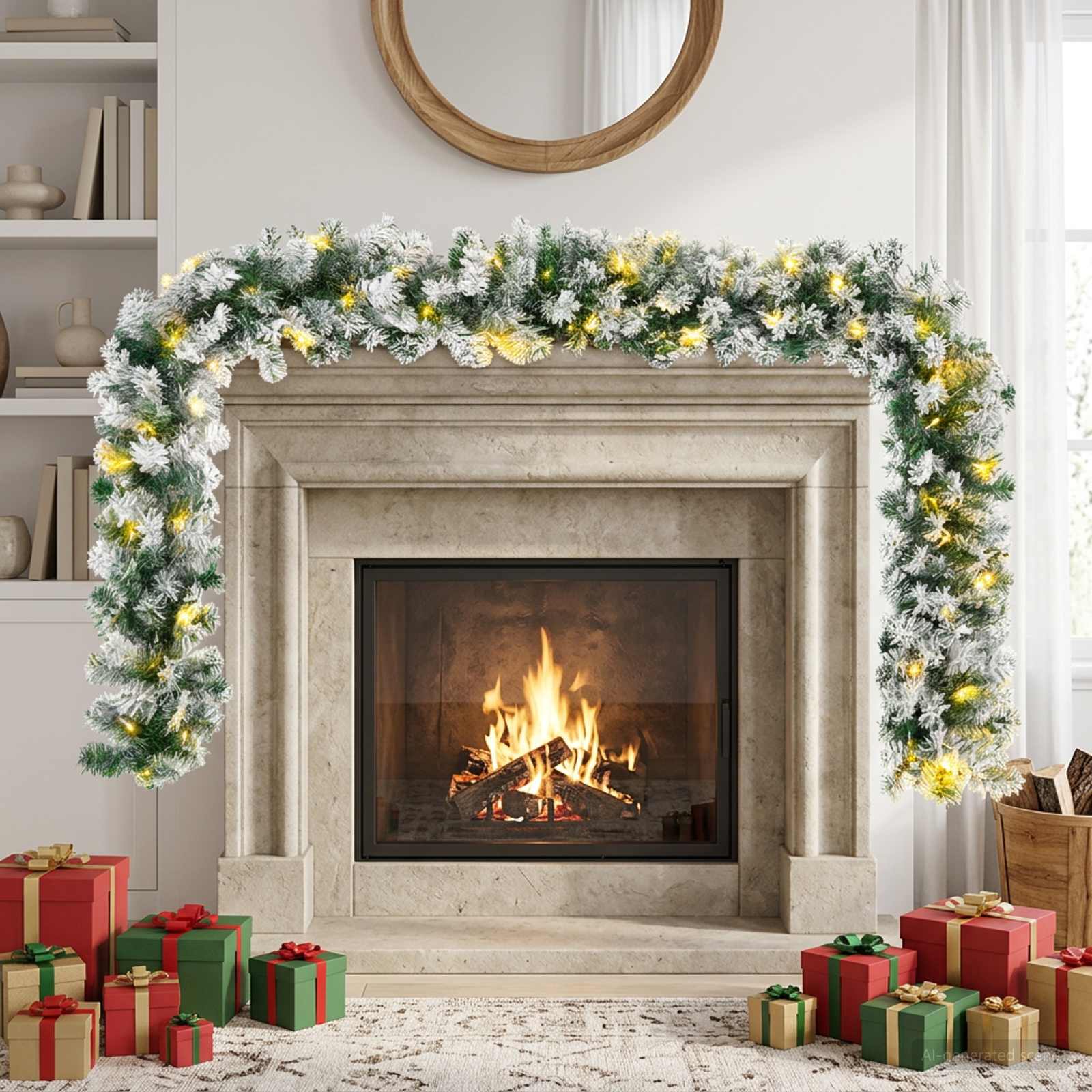 Ghirlanda di Natale Bianco 270 cm PVC 50 LED