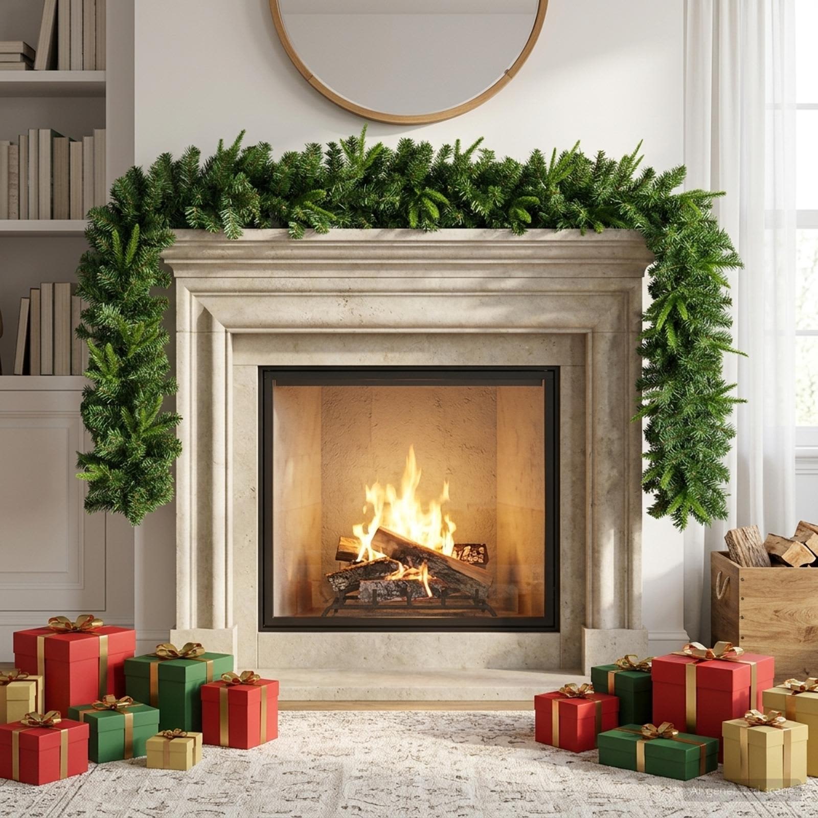 Ghirlanda di Natale Verde 270 cm PVC e PE