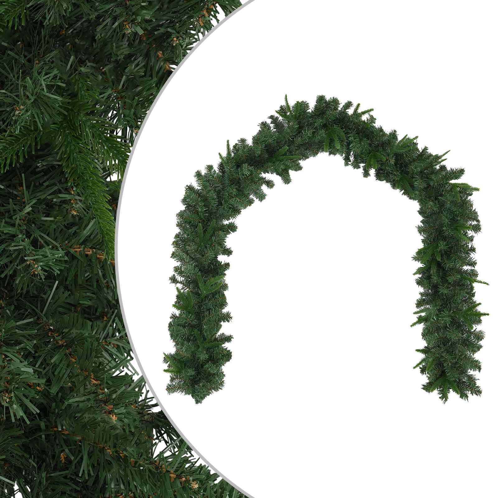 Ghirlanda di Natale Verde 270 cm PVC e PE