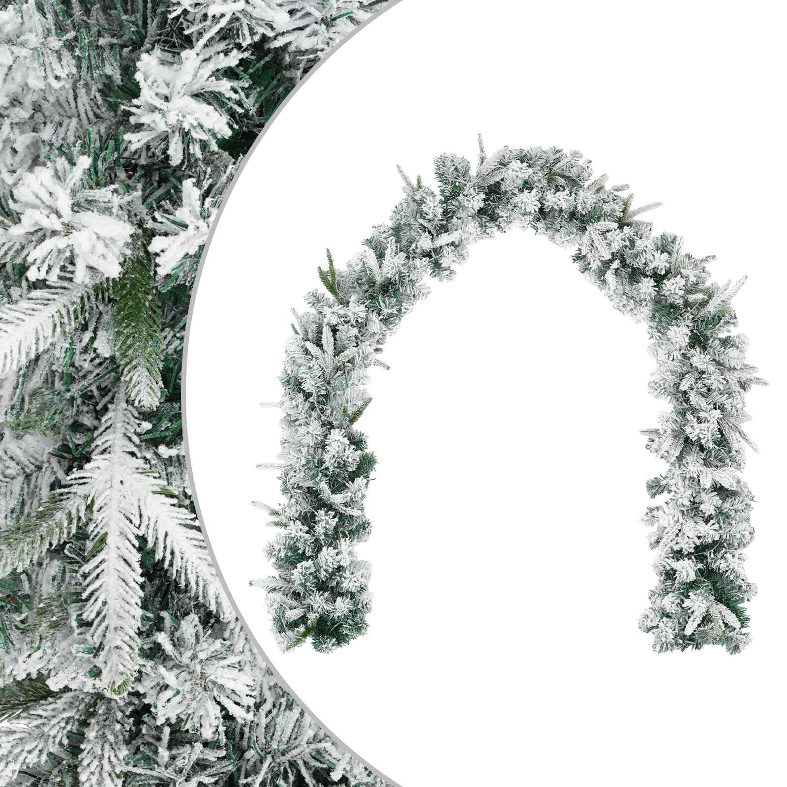 Ghirlanda di Natale Bianco 270 cm PVC e PE