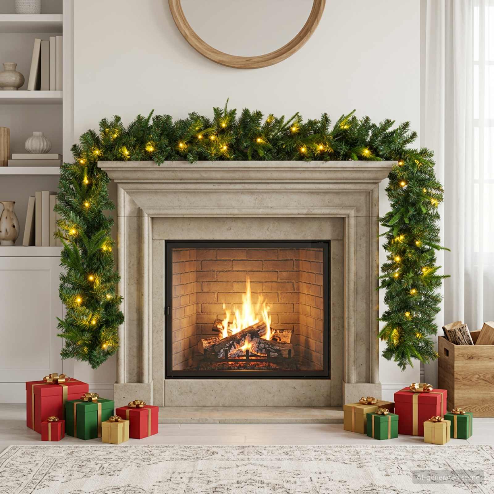 Ghirlanda di Natale Verde 270 cm PVC e PE 50 LED