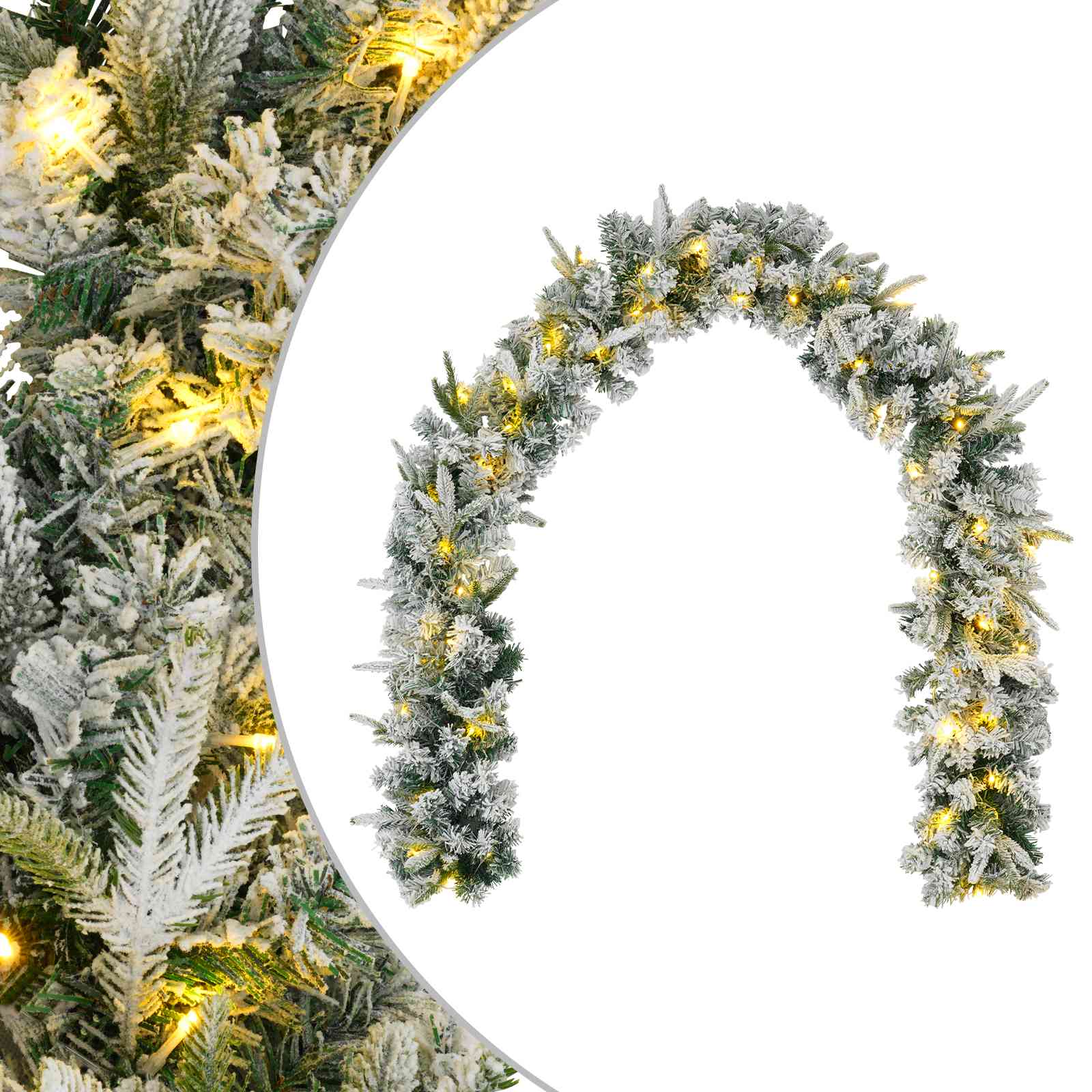 Ghirlanda di Natale Bianco 270 cm PVC e PE 50 LED