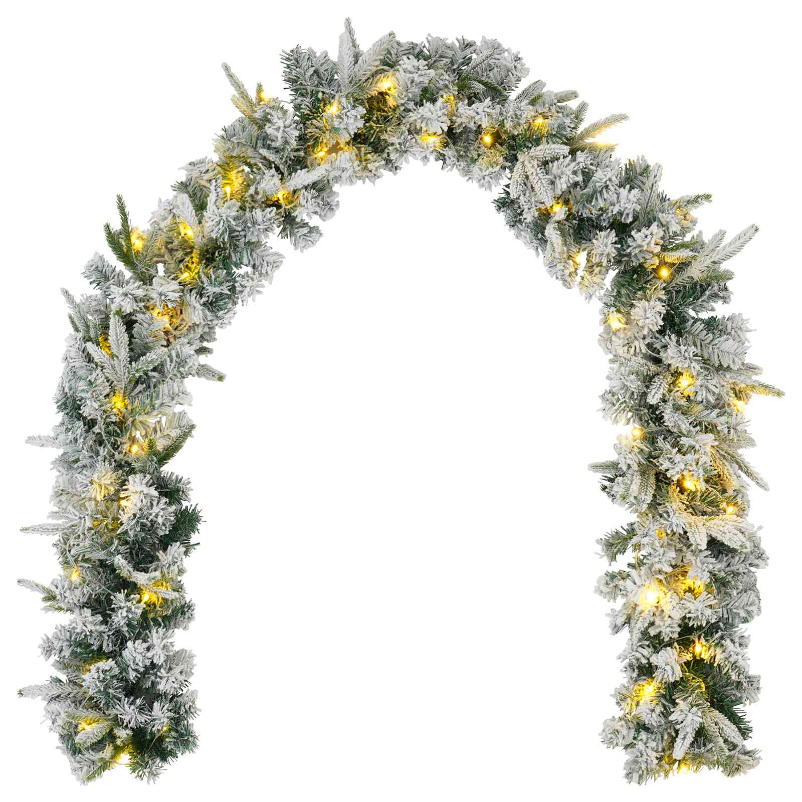 Ghirlanda di Natale Bianco 270 cm PVC e PE 50 LED