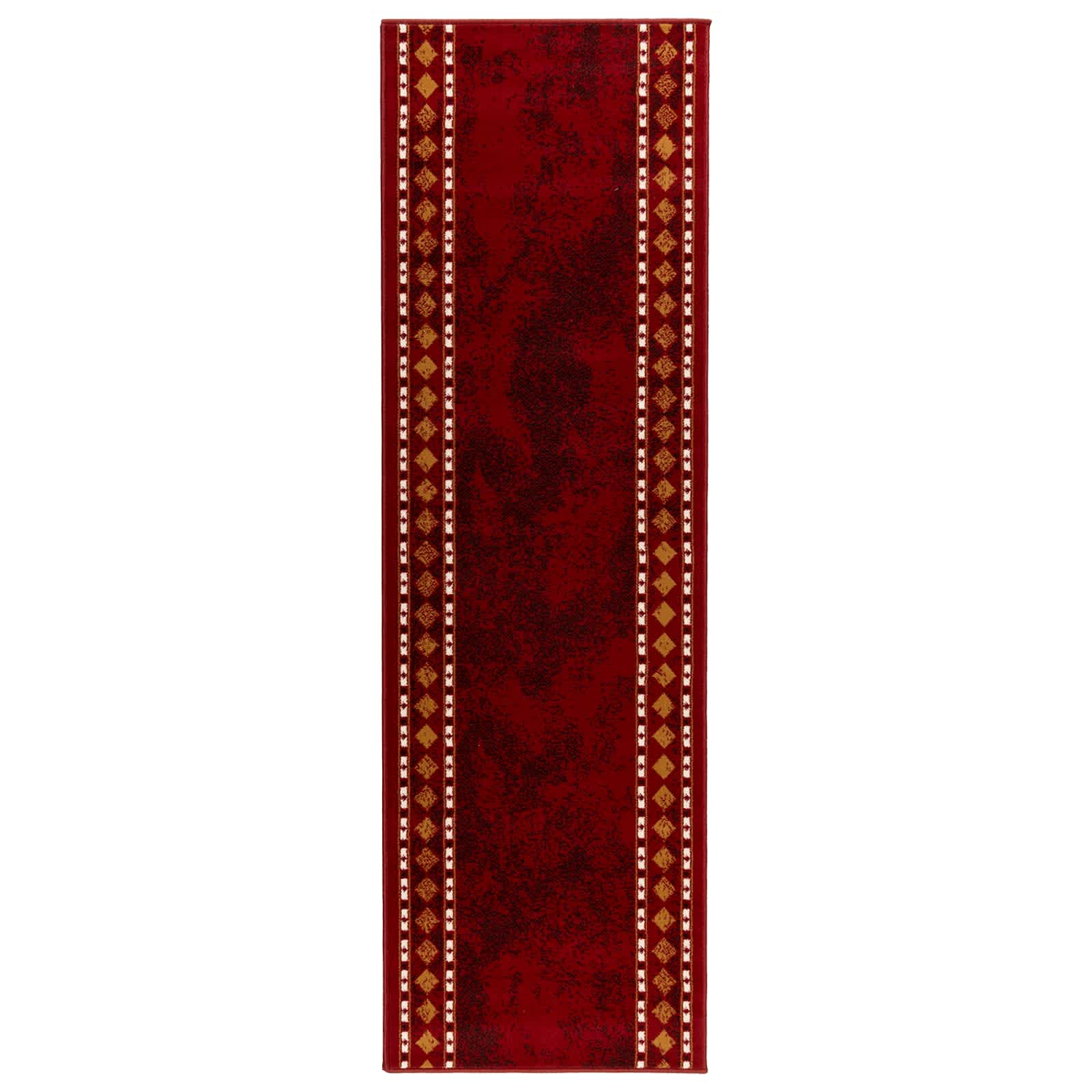 tappeto antiscivolo FLORNES Tessuto Rosso 100 x 250 cm PP 7 mm