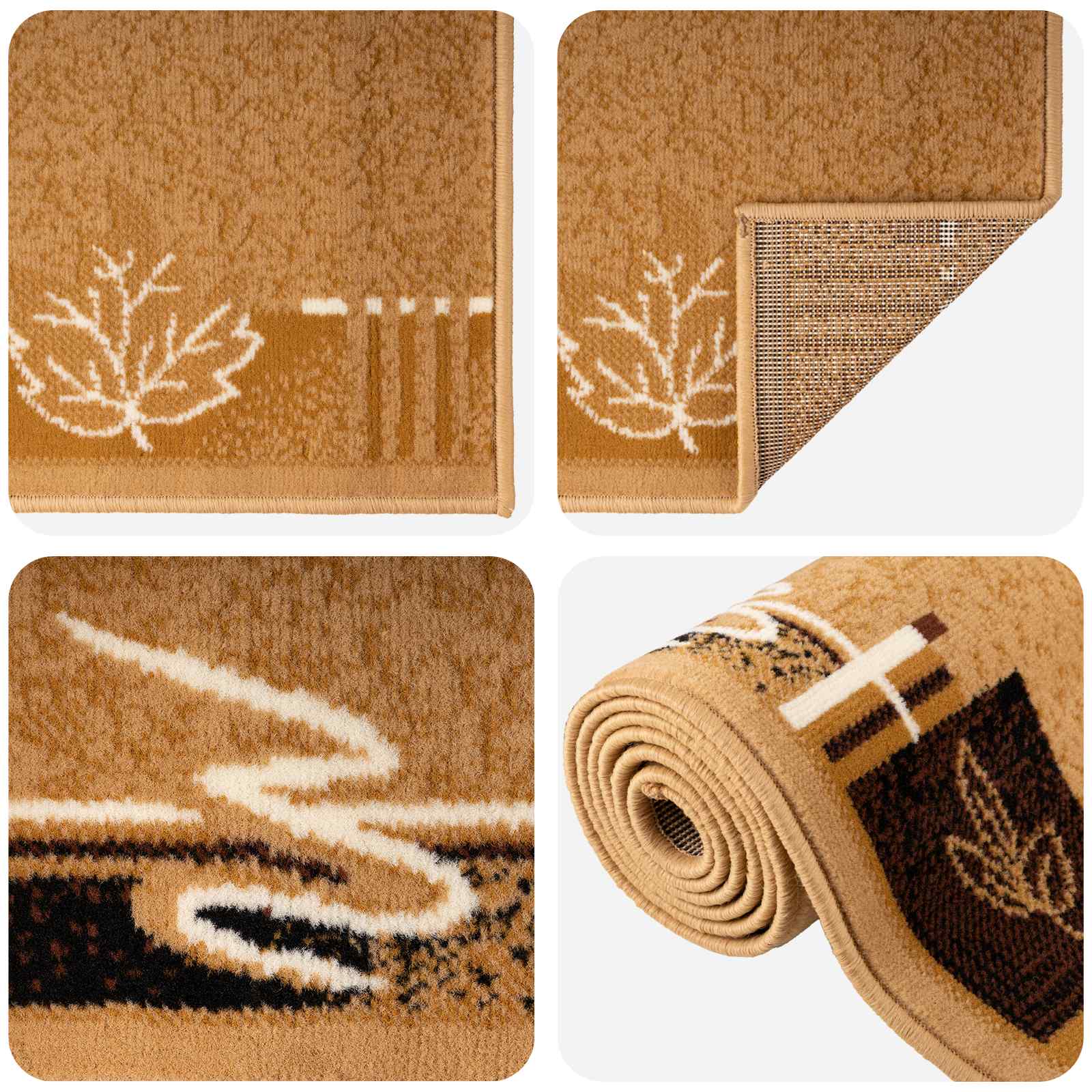 tappeto antiscivolo FLORNES Tessuto Beige PP 7 mm