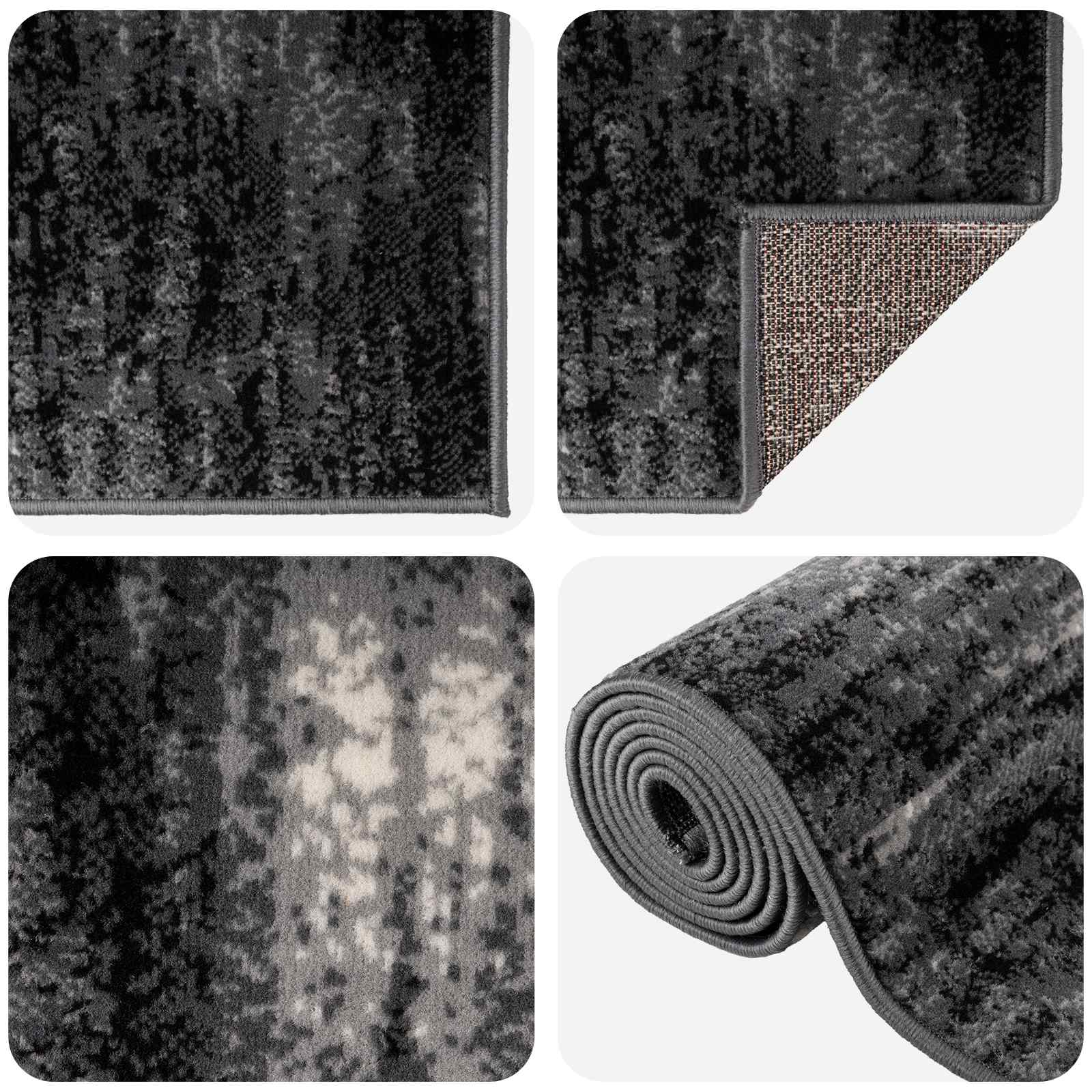 tappeto antiscivolo FLORNES Tessuto Nero PP 7 mm