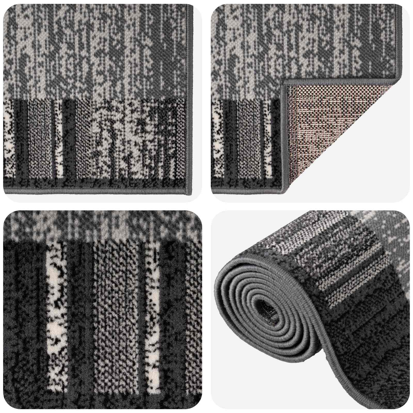 tappeto antiscivolo FLORNES Tessuto Grigio 80 x 450 cm PP 7 mm