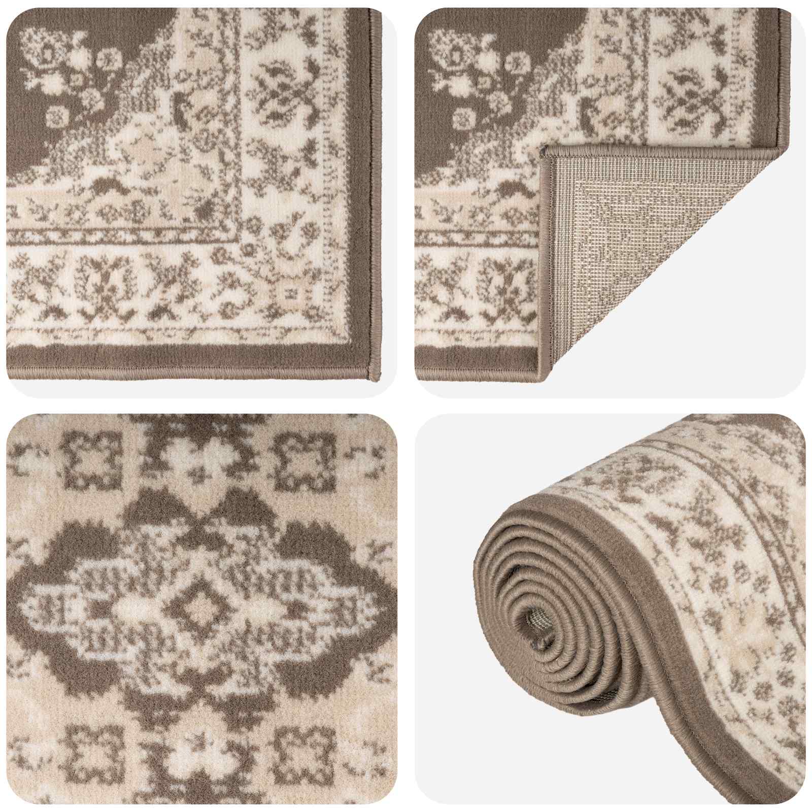 tappeto antiscivolo FLORNES Tessuto Tortora 80 x 200 cm PP 7 mm