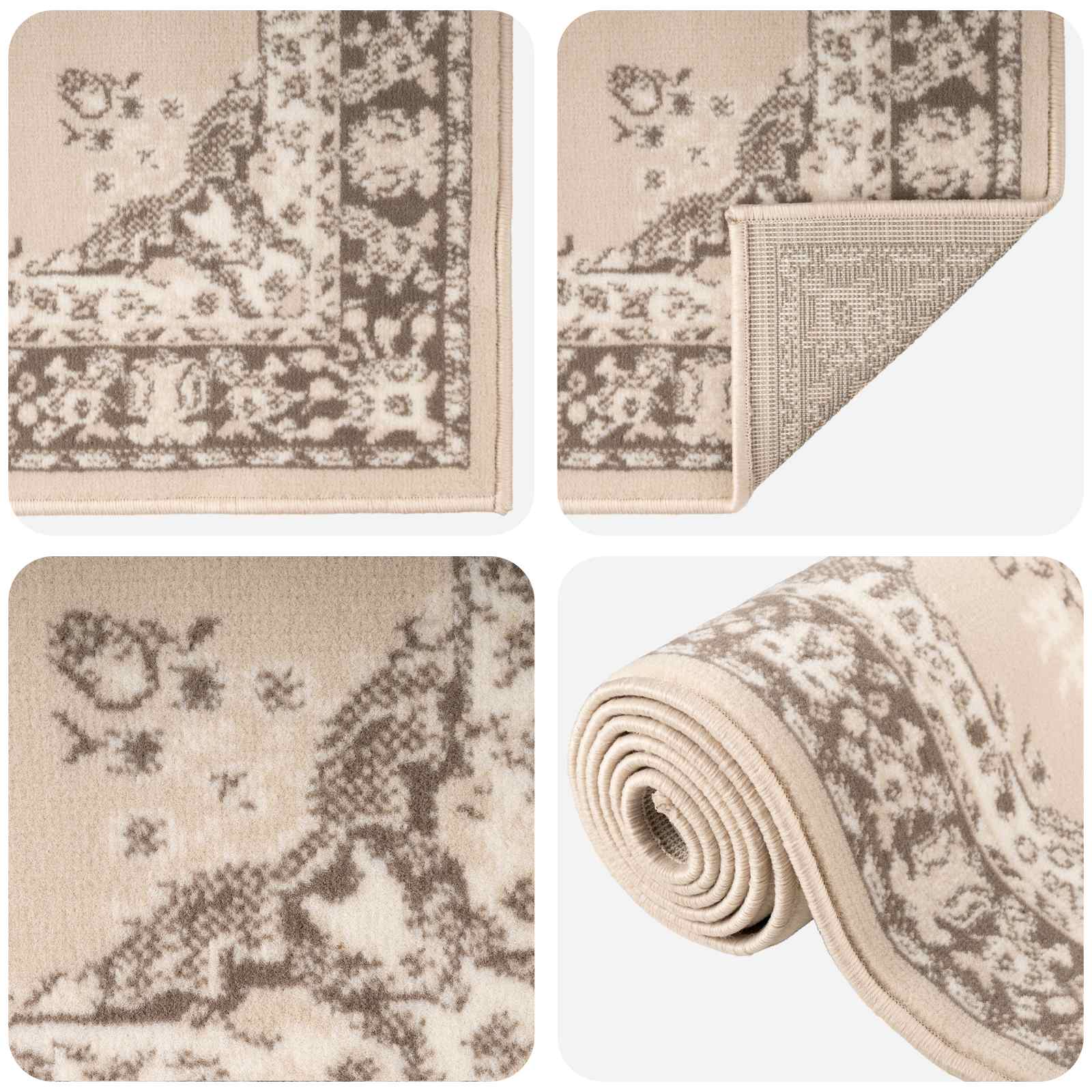tappeto antiscivolo FLORNES Tessuto Ecrù 67 x 200 cm PP 7 mm