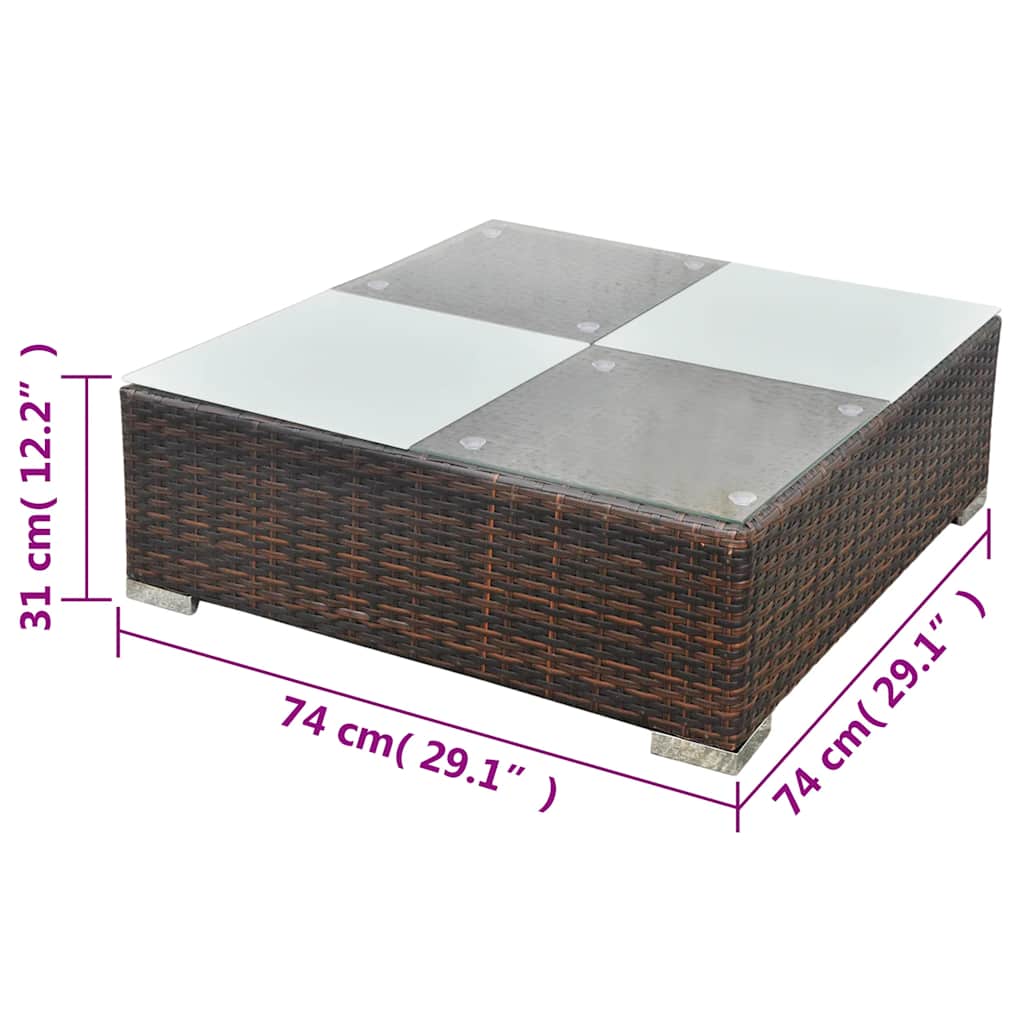 Set Divani da Giardino 5 pz con Cuscini in Polyrattan Marrone