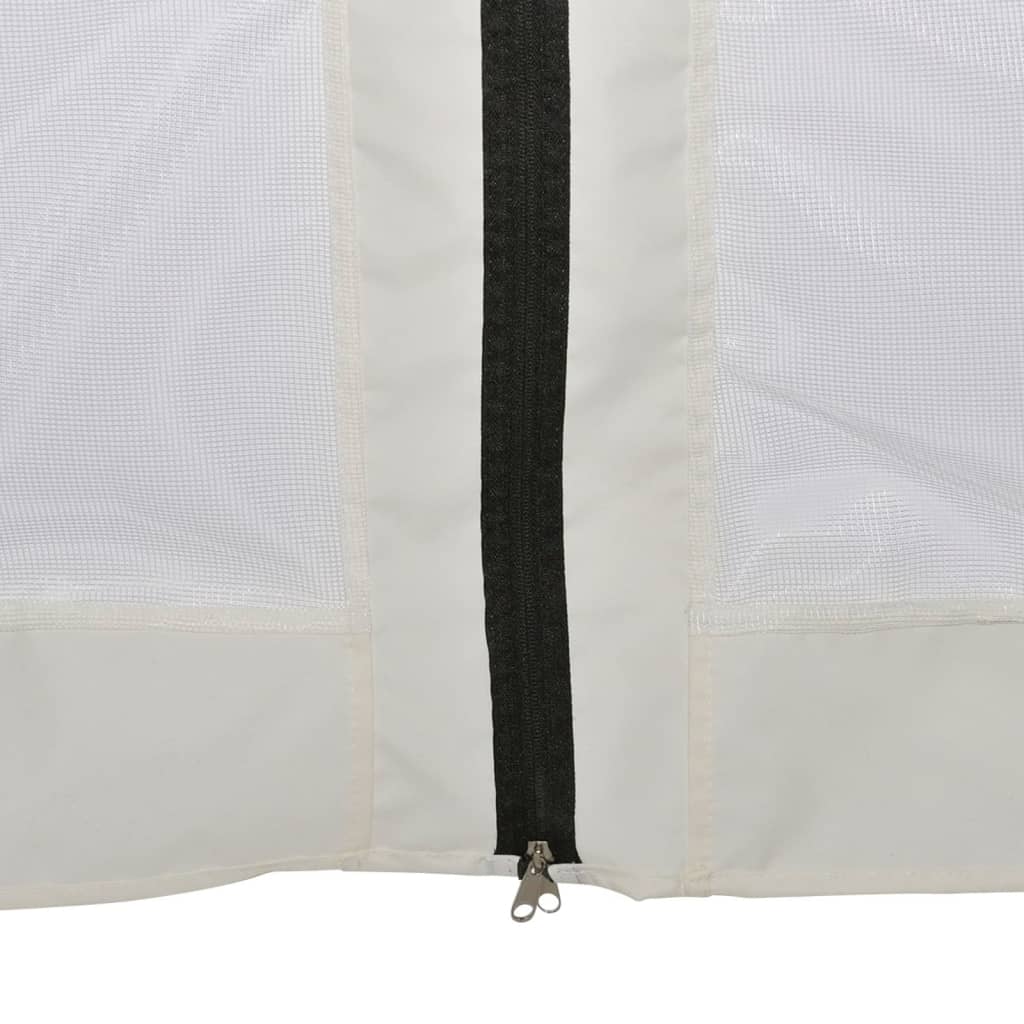 Gazebo Esagonale Pop-Up con 6 Pareti Bianco Crema 3,6x3,1 m