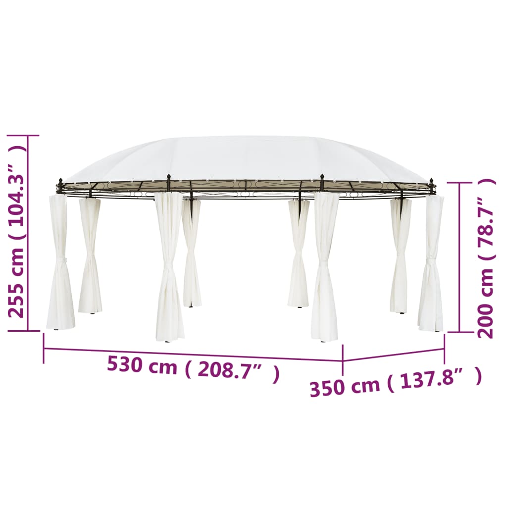 Gazebo Bianco Crema 530x350x265 cm