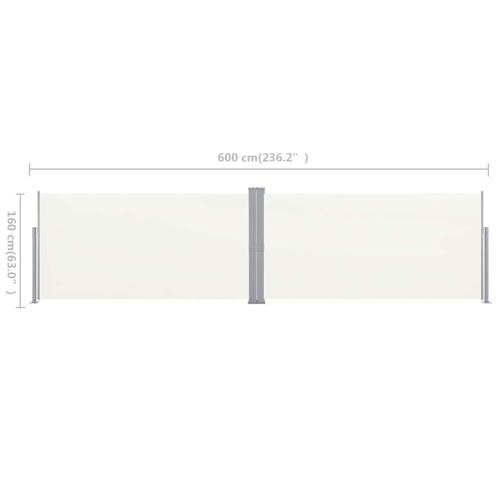 Tenda da Sole Laterale Retrattile 160x600 cm Crema